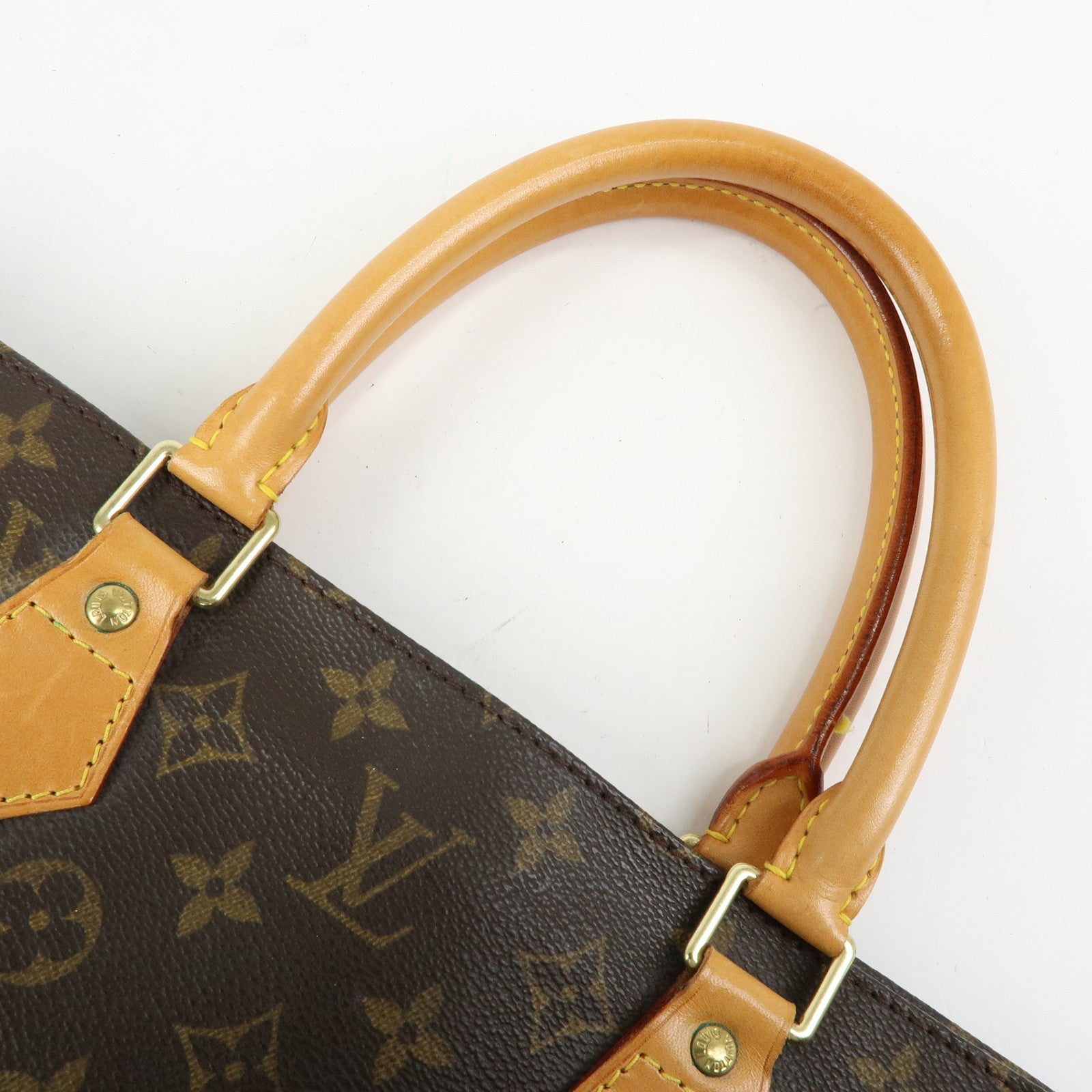 Louis Vuitton Monogram Sac Plat Tote Bag Hand Bag Brown M51140