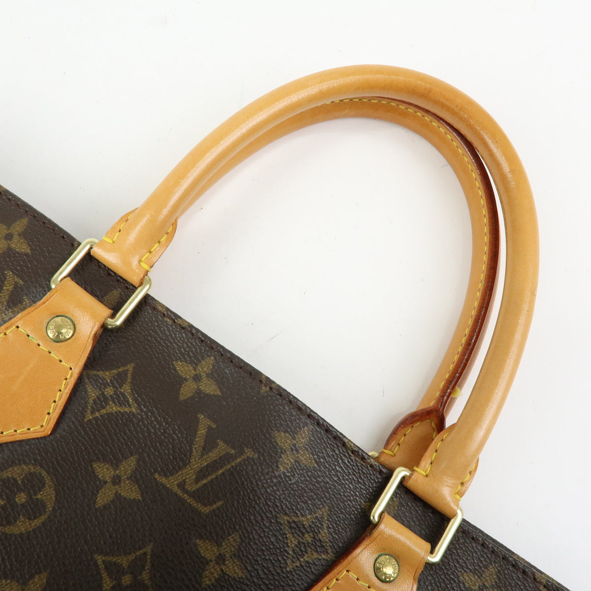 Louis Vuitton Monogram Sac Plat Tote Bag Hand Bag Brown M51140