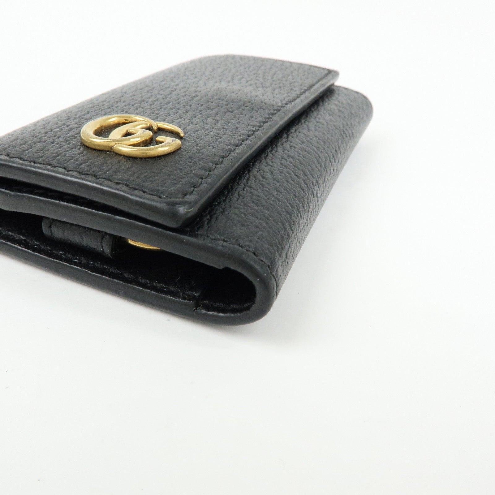 GUCCI GG Marmont Leather 6 Rings Key Case Key Holder Black 435305
