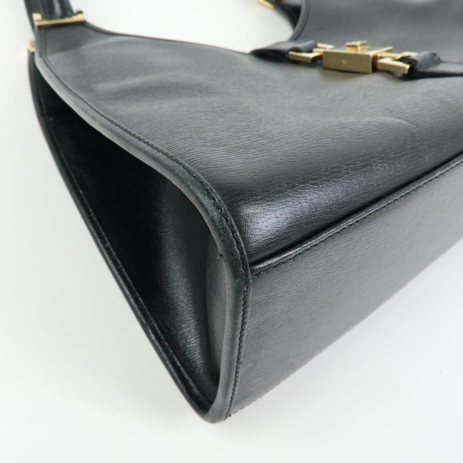 GUCCI Jackie Leather Shoulder Bag Hand Bag Black 002.1067