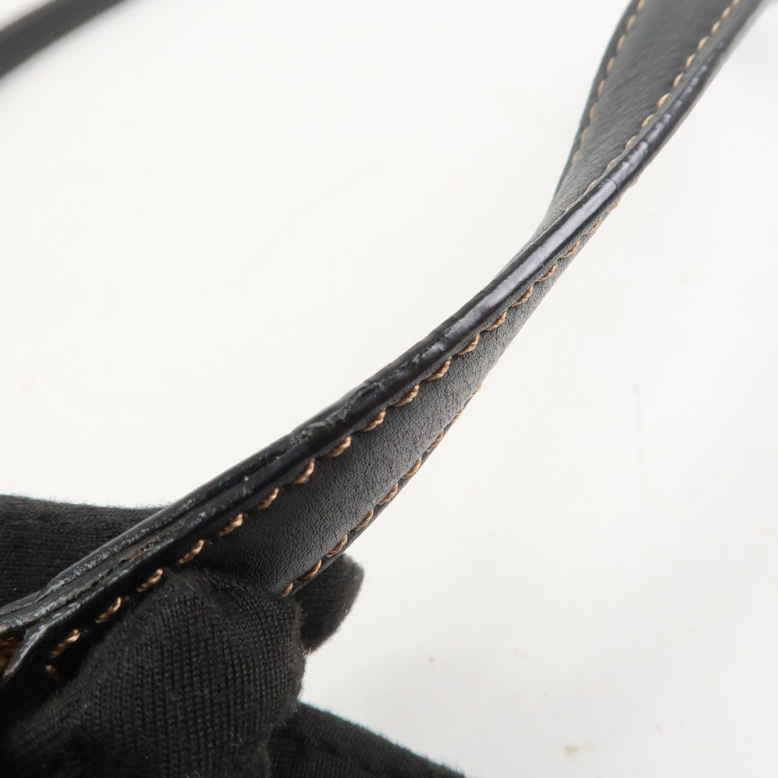 LOEWE Anagram Leather 2WAY Bag Shoulder Bag Hand Bag Black