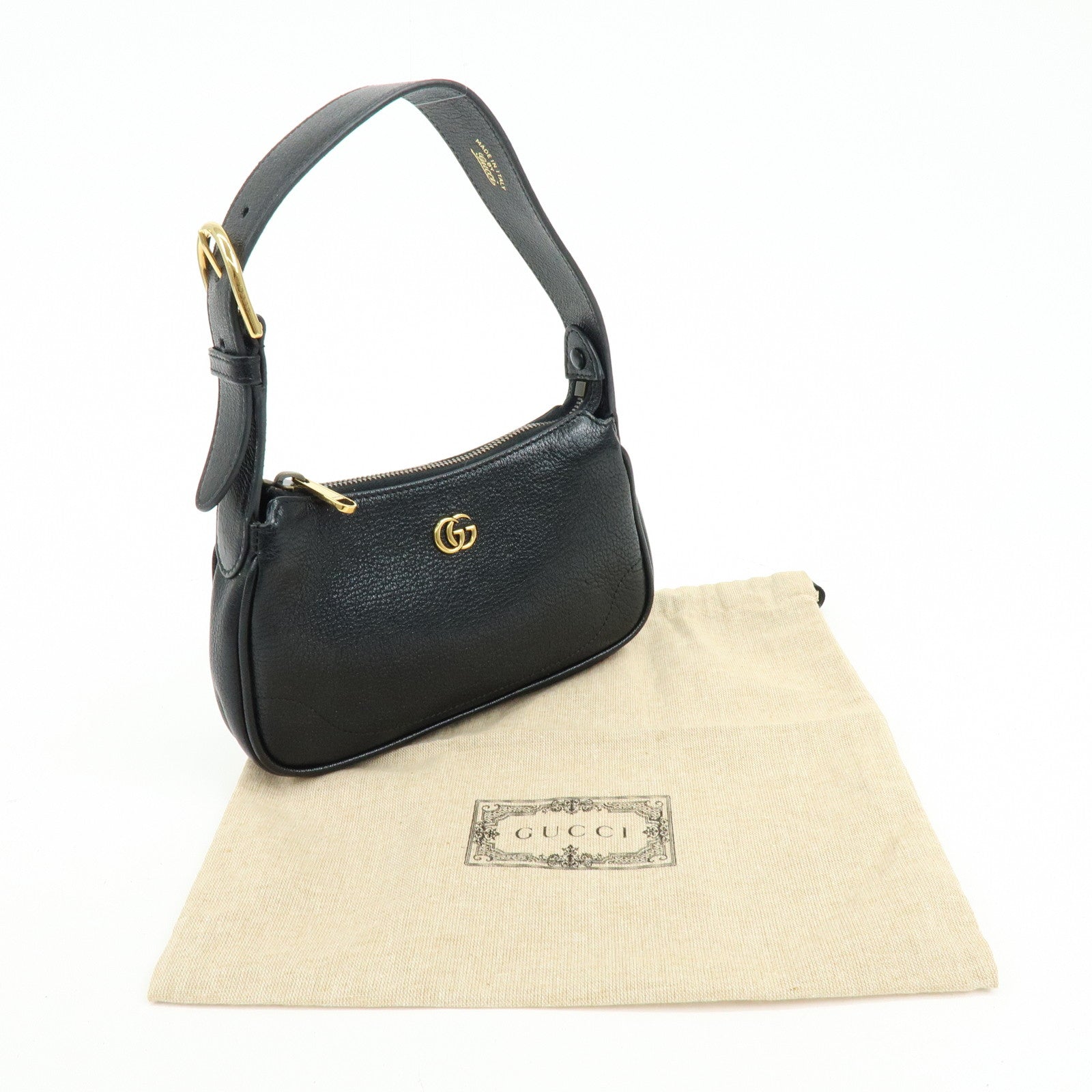 GUCCI GG Marmont Leather Small Hand Bag Black 139076