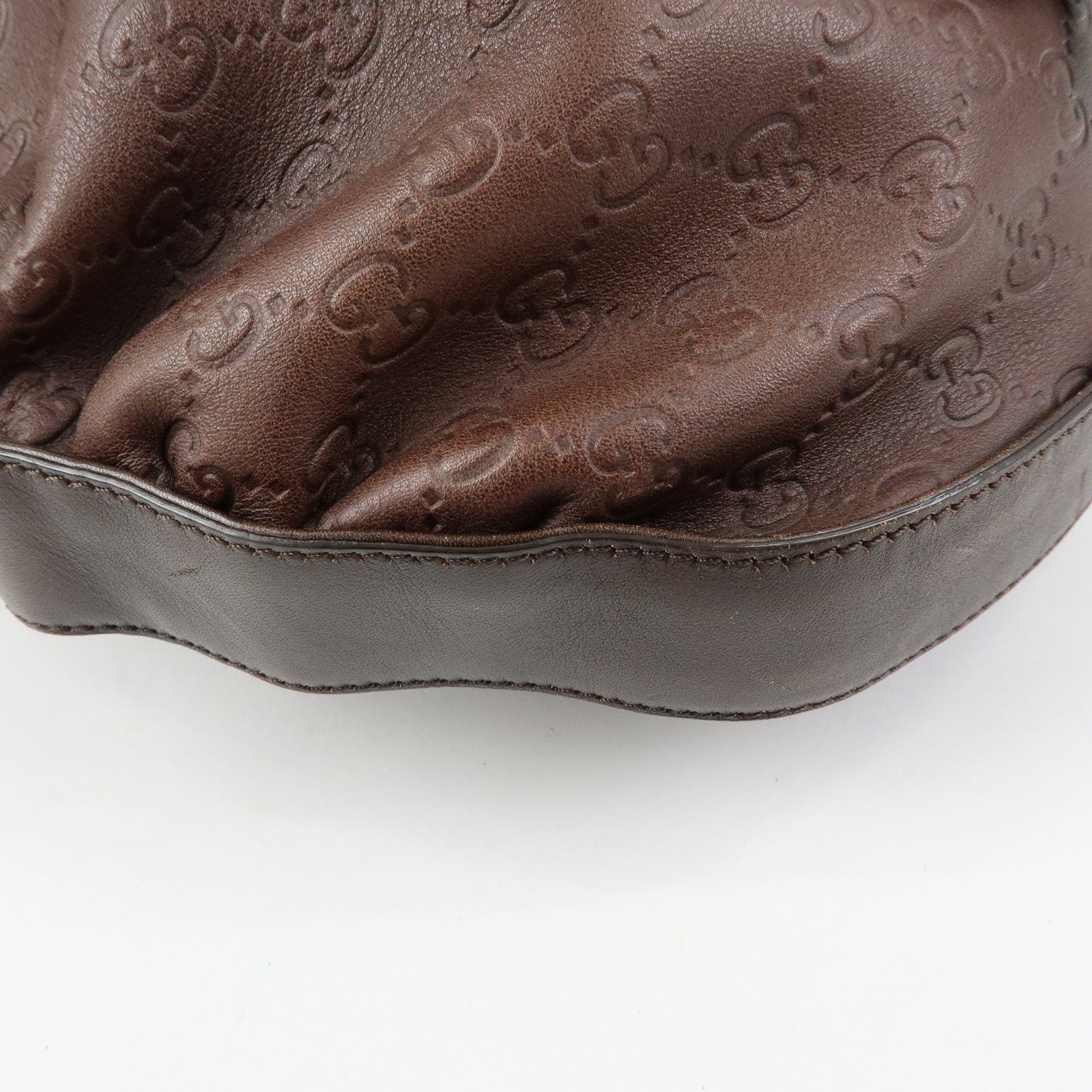 GUCCI Interlocking G Guccissima Leather Shoulder Bag Brown 223951