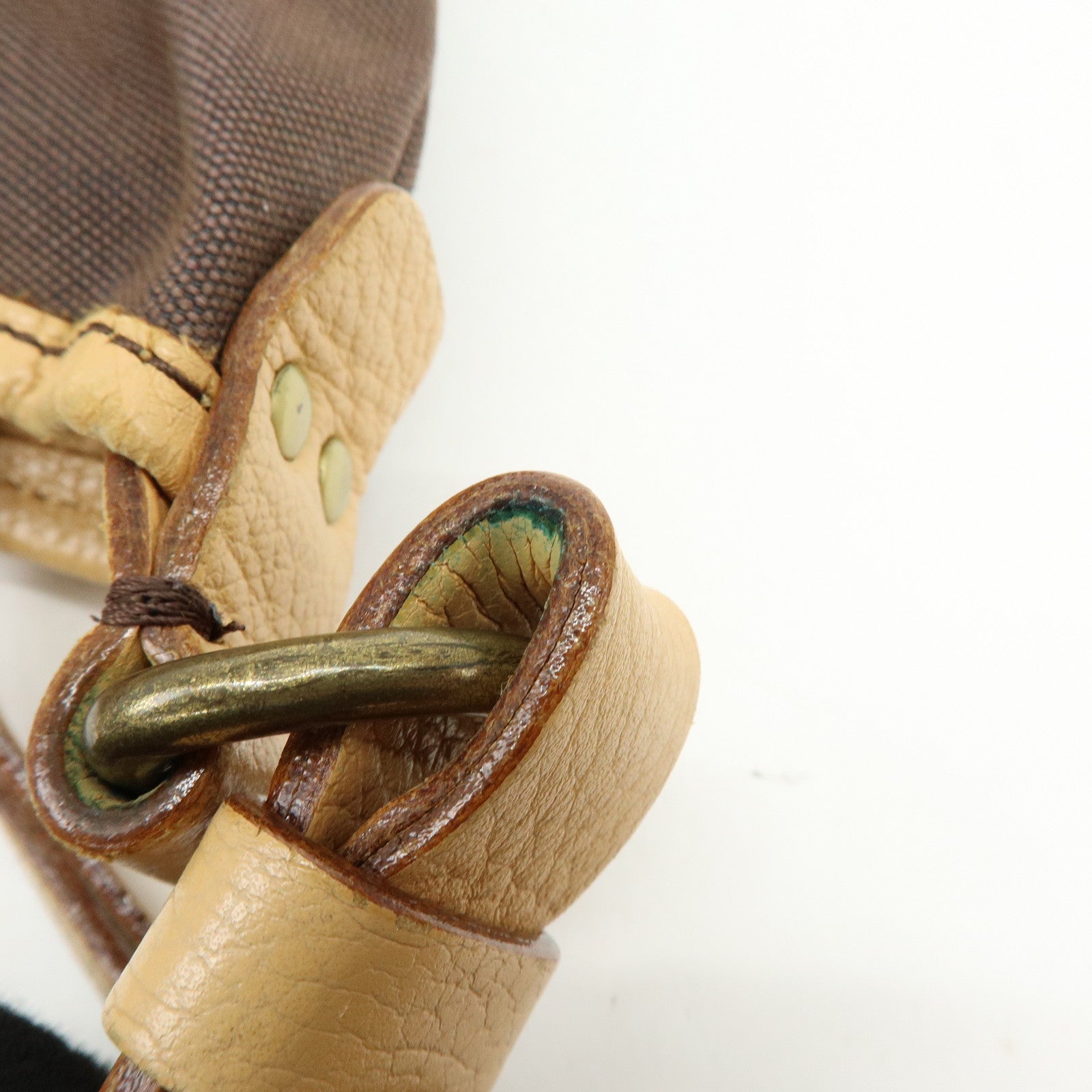 BURBERRY Blue Label Canvas Leather Shoulder Crossbody Bag Brown