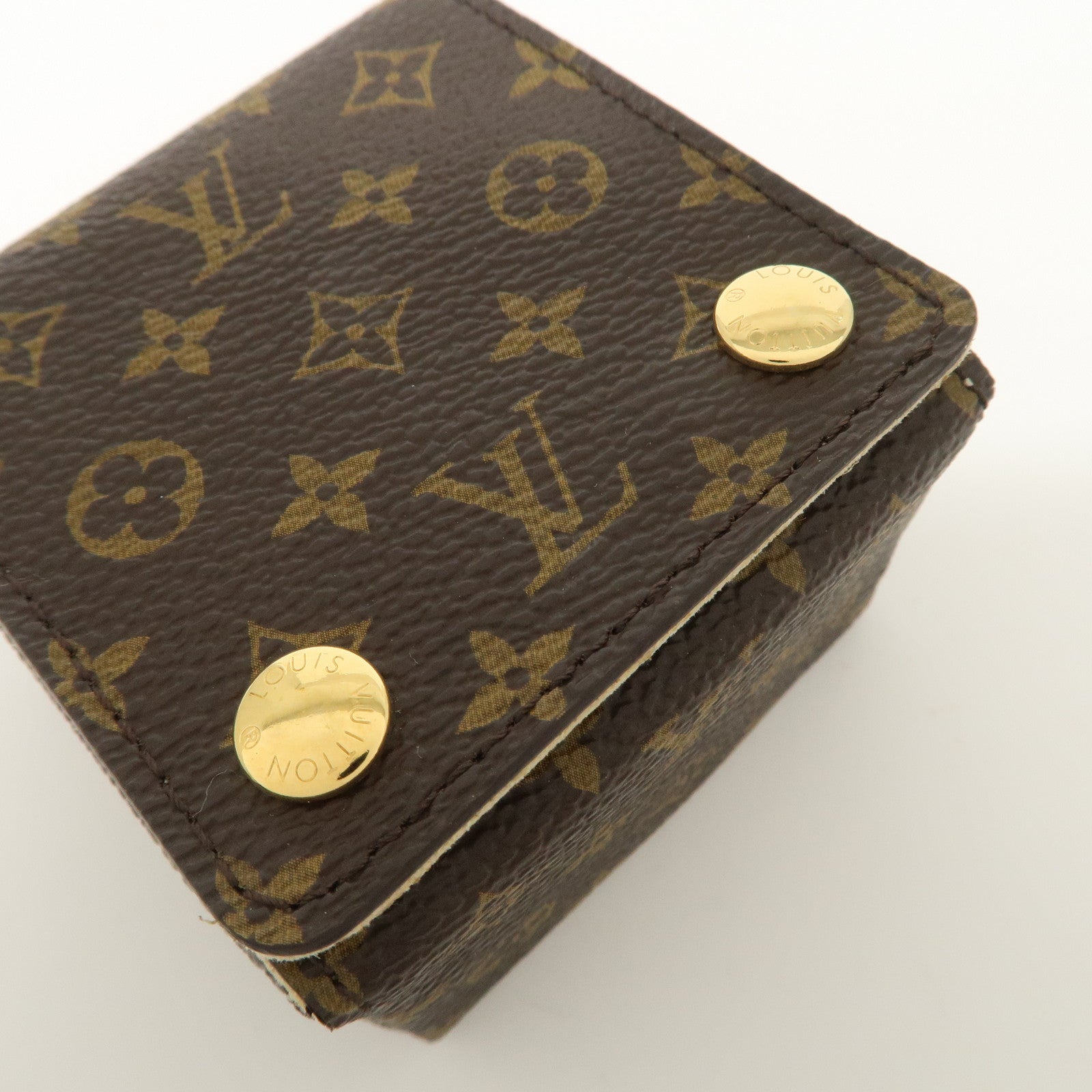 Louis Vuitton Monogram Canvas Jewelry Case Jewelry Box Brown