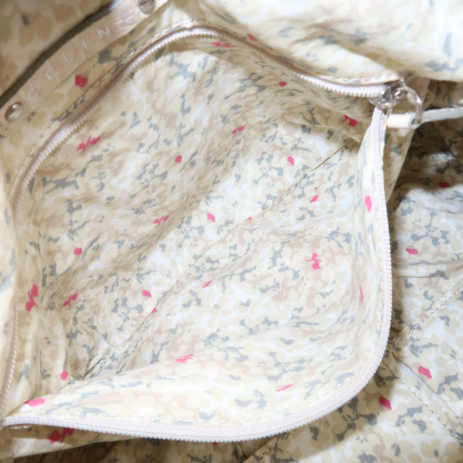 CELINE Macadam Denim Embossed Leather 2WAY Bag Hand Bag Blue Ivory