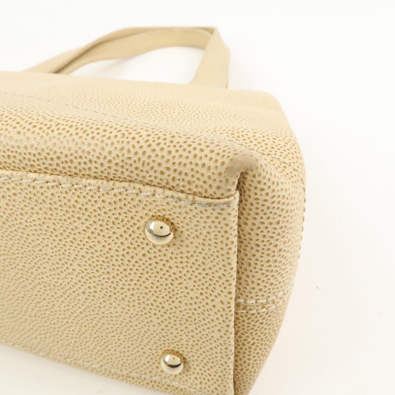 CHANEL COCO Mark Caviarskin Shoulder Bag Hand Bag Beige