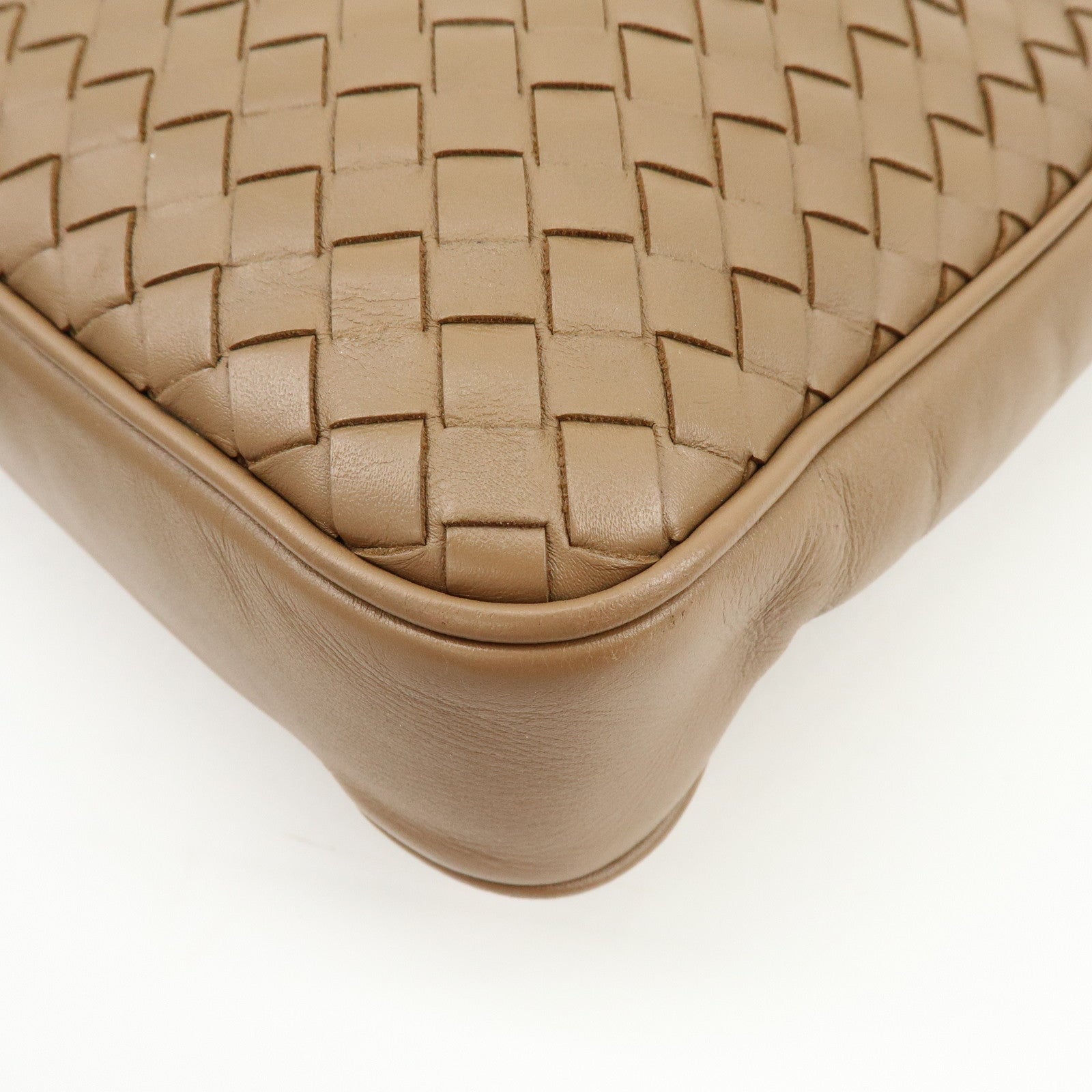 BOTTEGA VENETA Intrecciato Leather Shoulder Crossbody Bag Beige