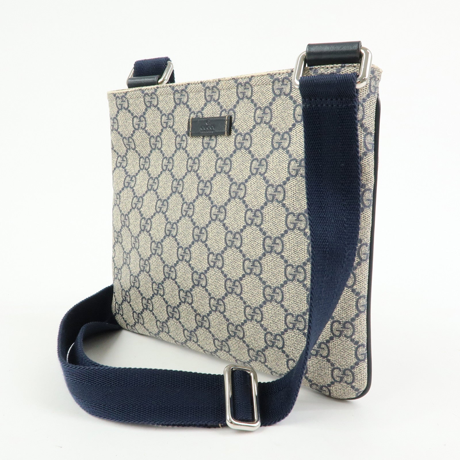 GUCCI GG Supreme Leather Shoulder Bag Crossbody Bag Beige 201538