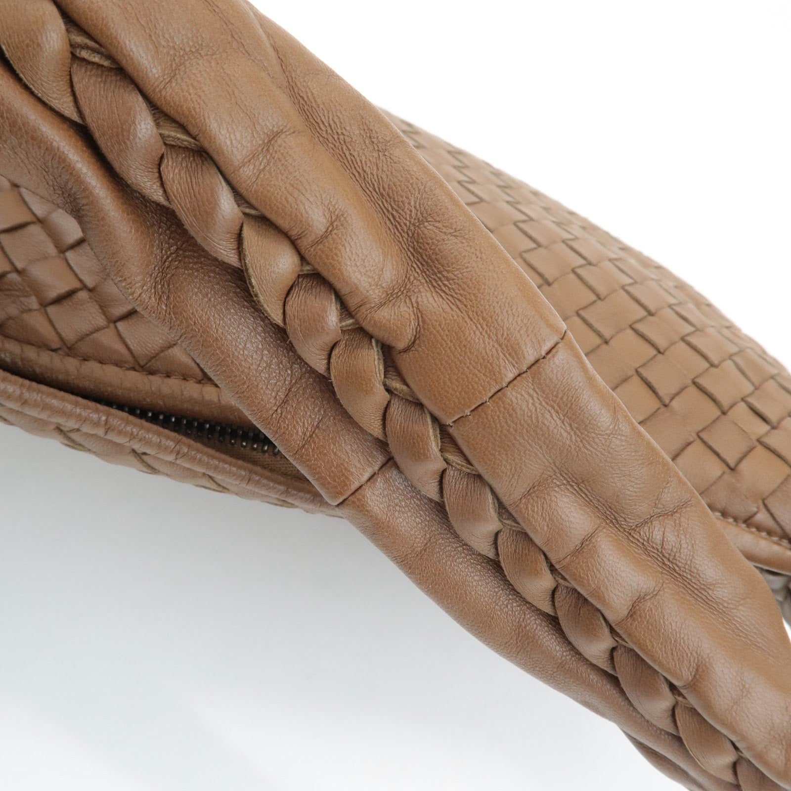BOTTEGA VENETA Hobo Intrecciato Leather Shoulder Bag Brown 115653 Used