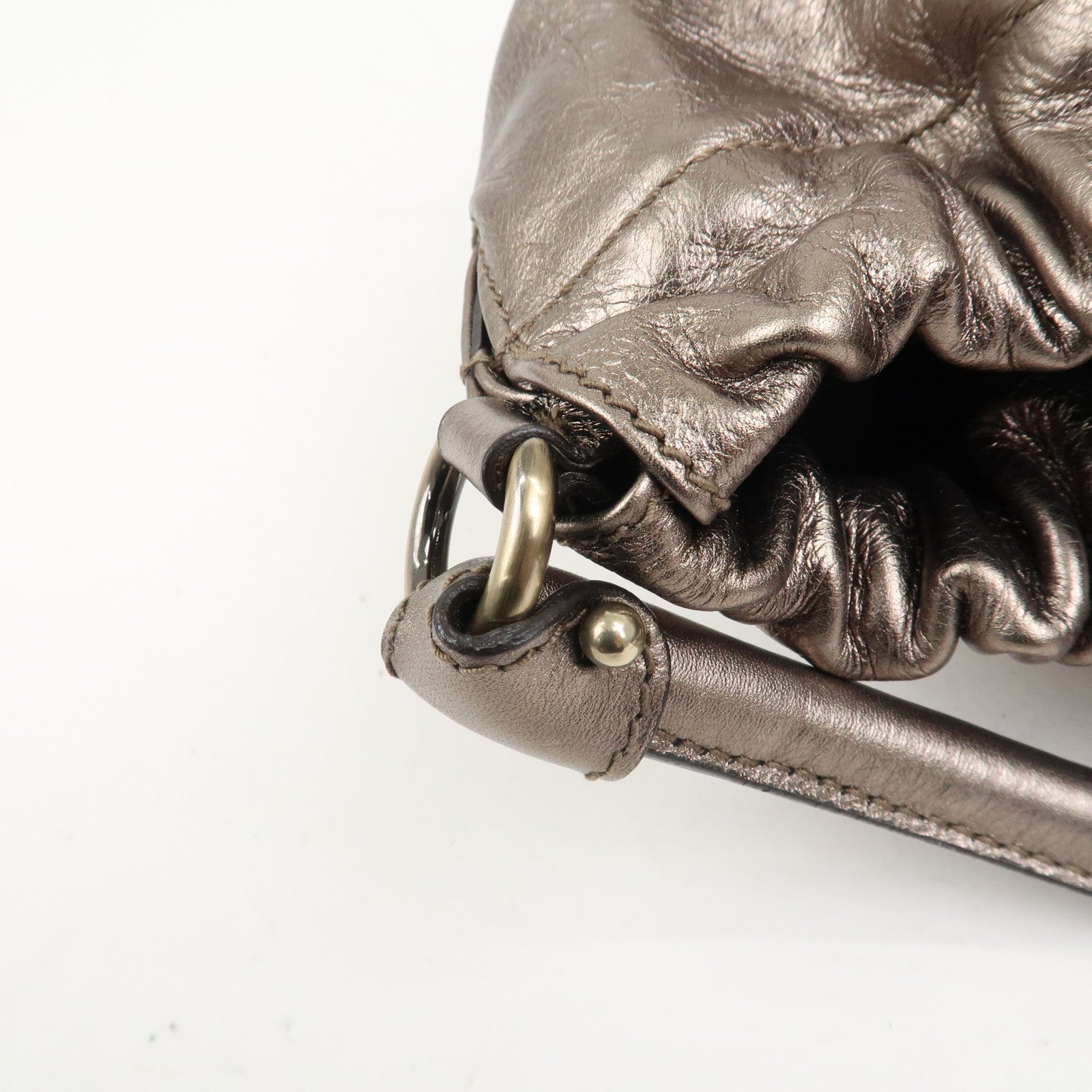 Ferragamo Vara Ribbon Leather Shoulder Bag Hand Bag Bronze