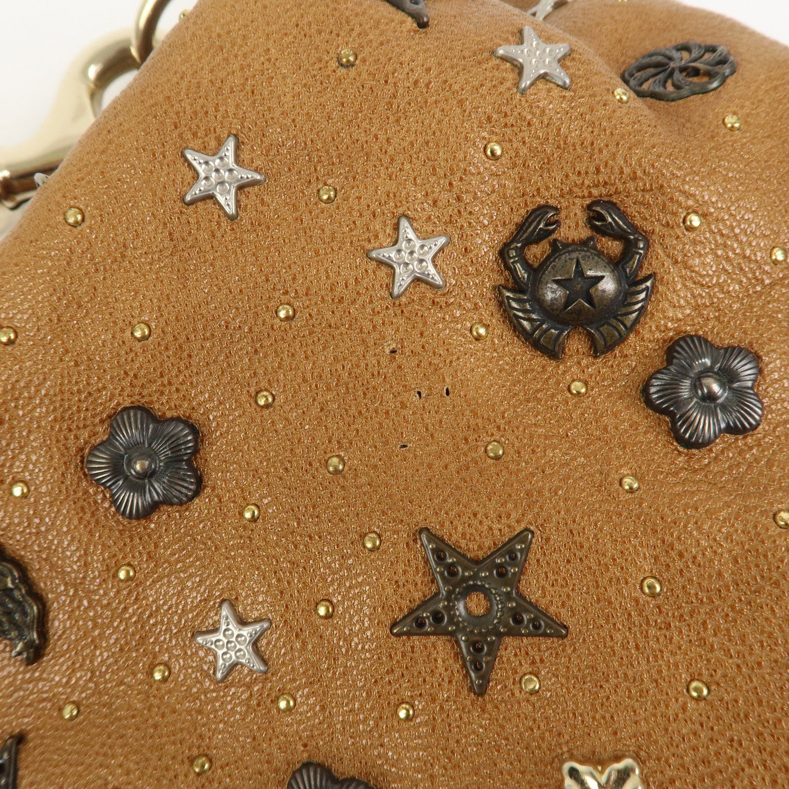 JIMMY CHOO Zodiac Sky Bag Leather Shoulder Bag Light Brown