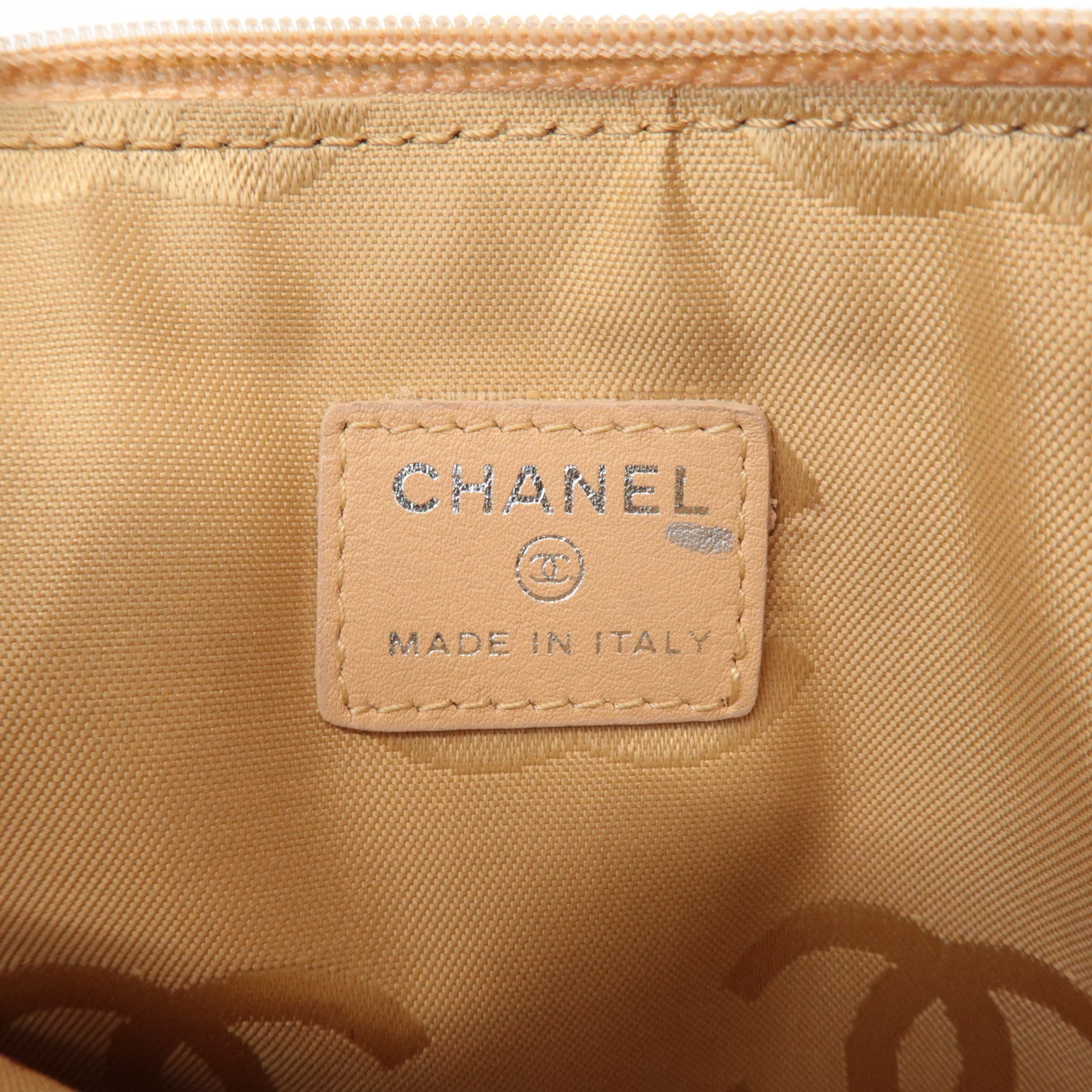 CHANEL Cambon Line Coco Mark Lambskin Cosmetic Pouch