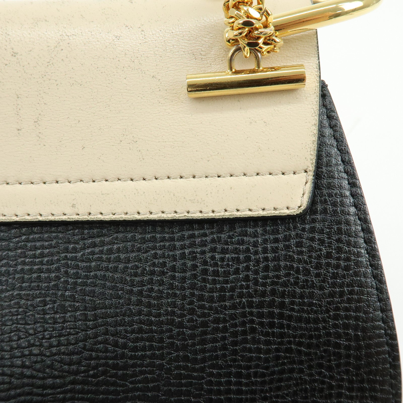 Chloe Drew Leather Shoulder Bag Crossbody Bag Black Ivory