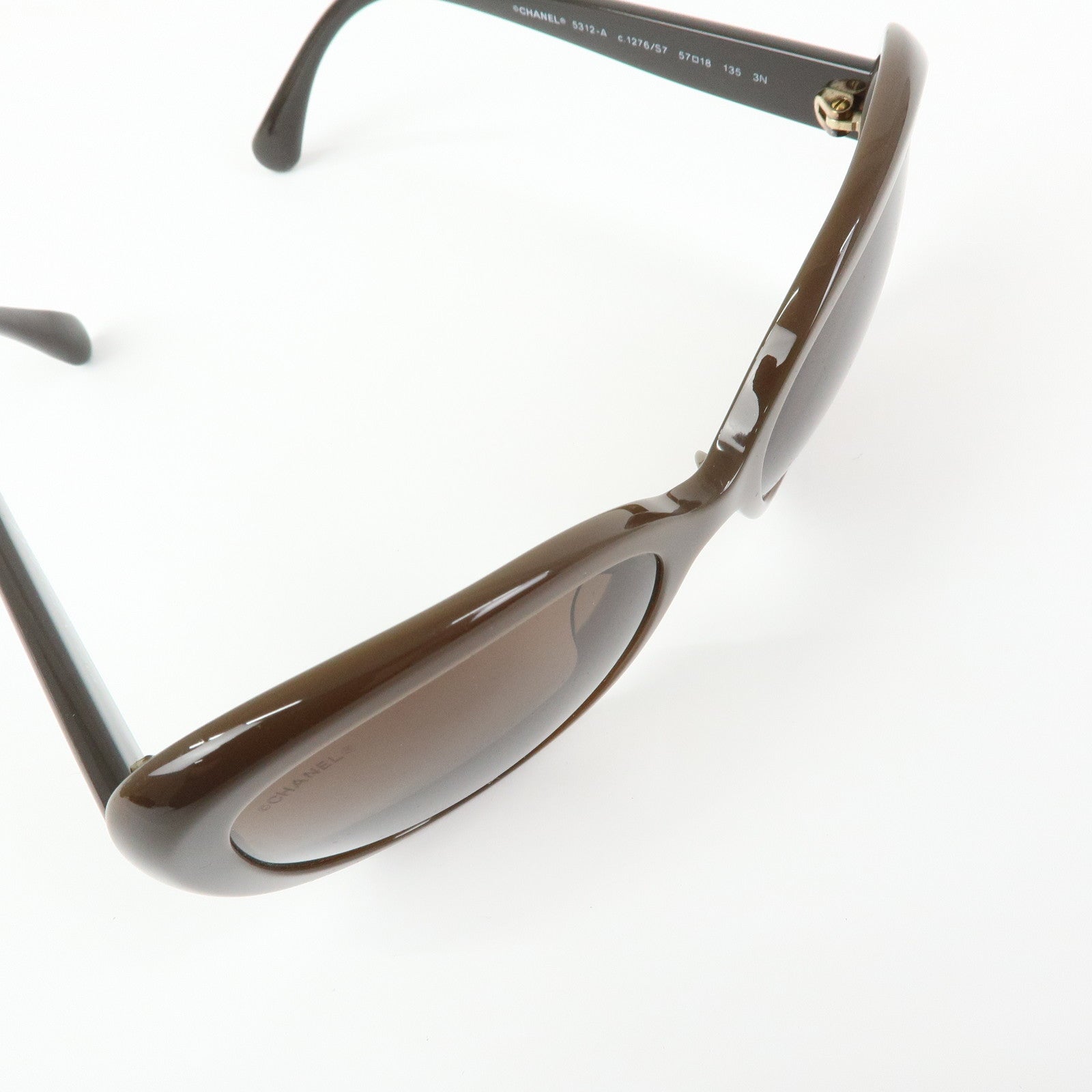 CHANEL COCO Mark Plastic Sunglasses Brown 5312-A 57□18