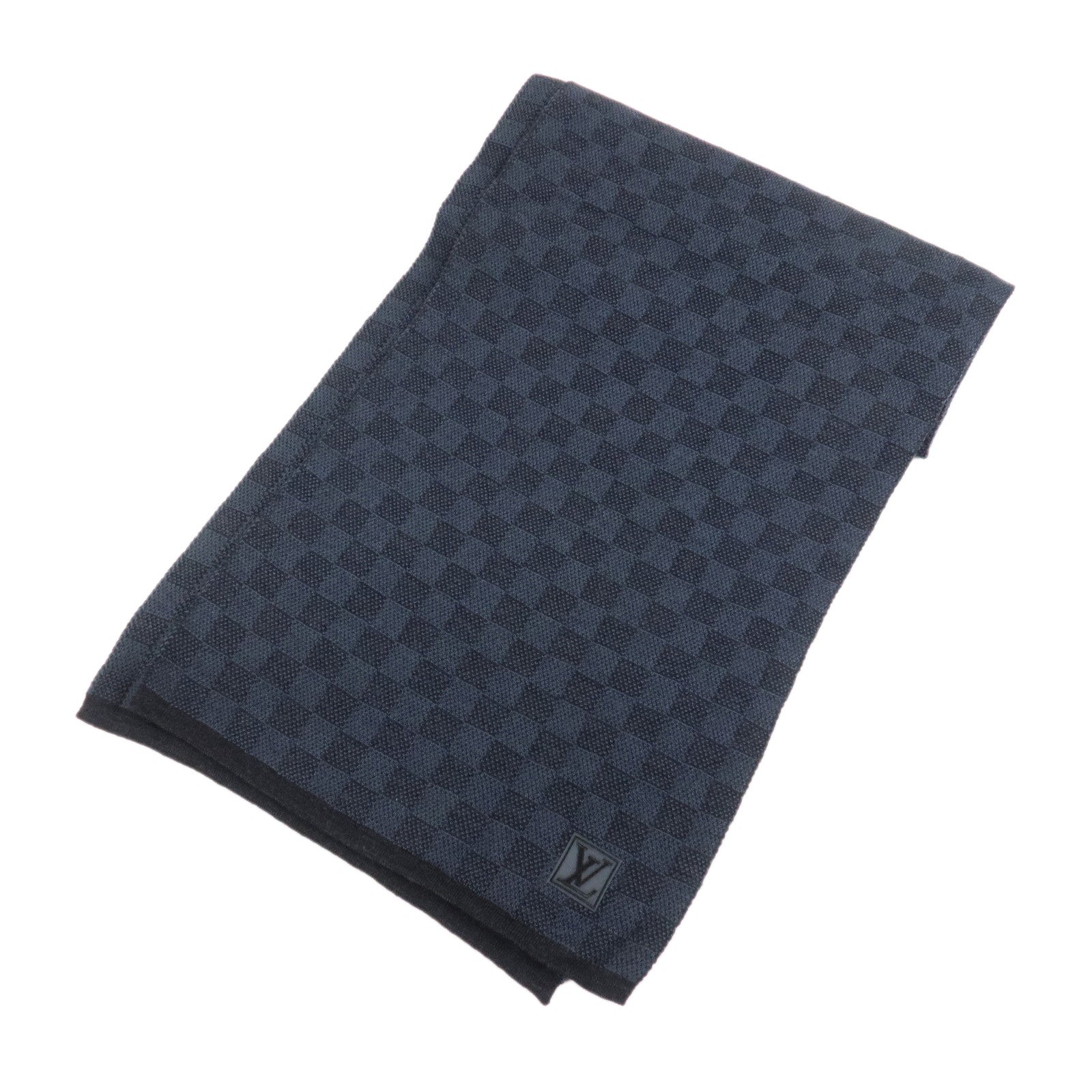 Louis Vuitton Damier Echarpe Petite Wool Scarf Cobalt M70030