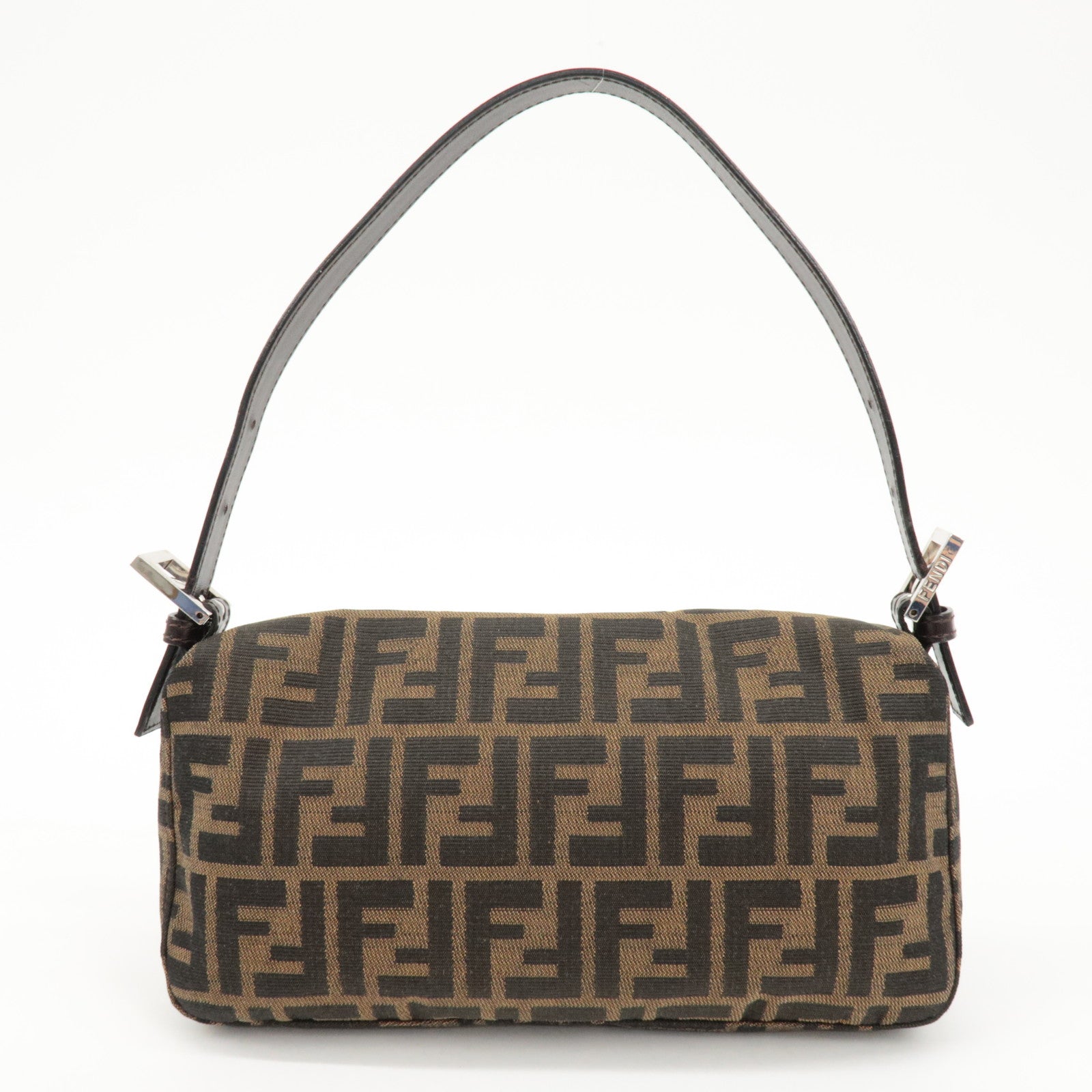 FENDI Mamma Baguette Zucca Canvas Leather Shoulder Bag 26424 Used