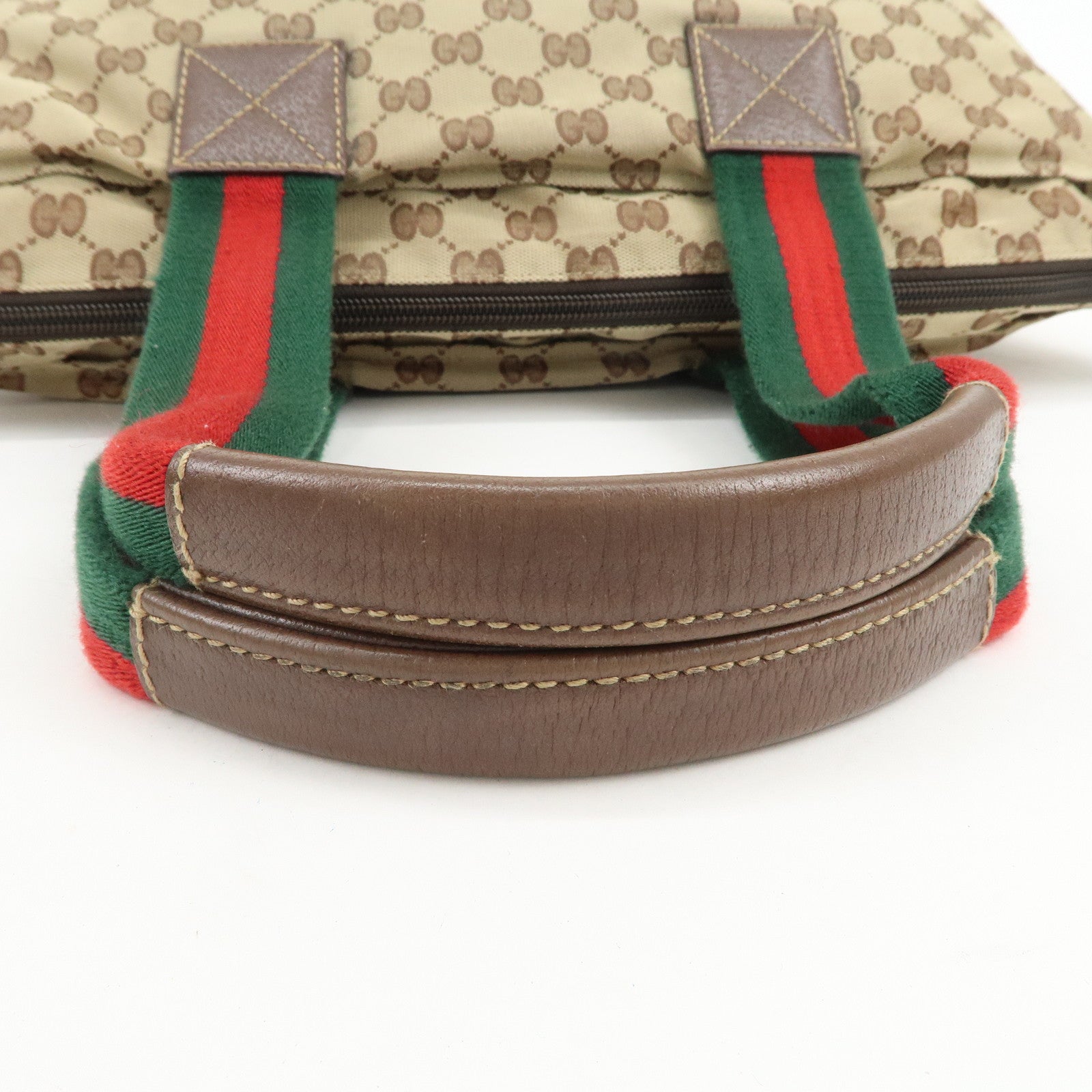 GUCCI Sherry GG Canvas Leather Tote Bag Shoulder Bag Brown 131231