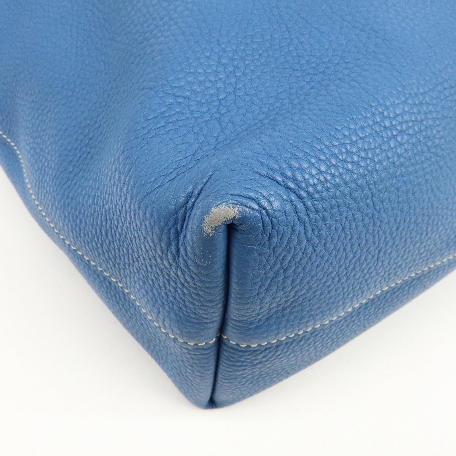 PRADA Leather 2Way Tote Bag Shoulder Bag Hand Bag Blue BN1713