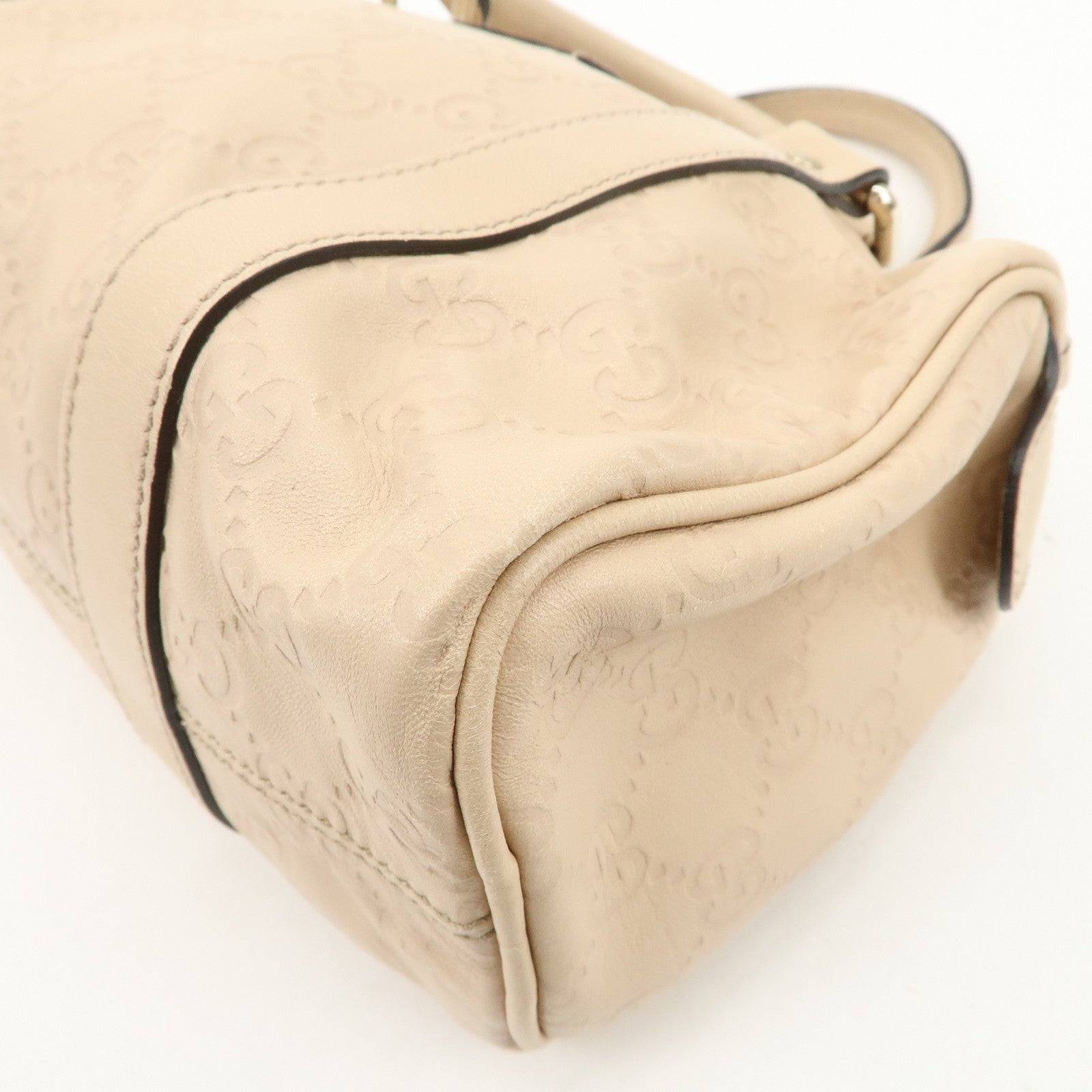 GUCCI Guccissima Leather Mini Boston Bag Pink Beige 193604