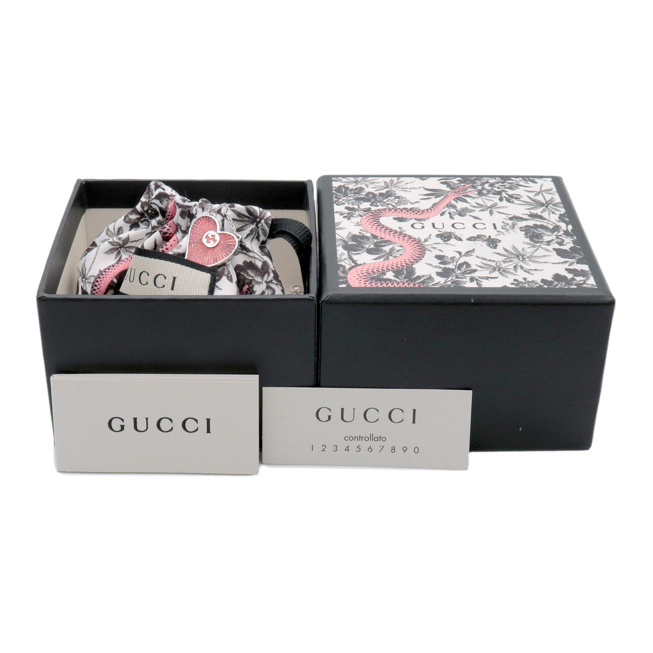 GUCCI Interlocking G Chain Necklace Heart Motif SV925 Silver