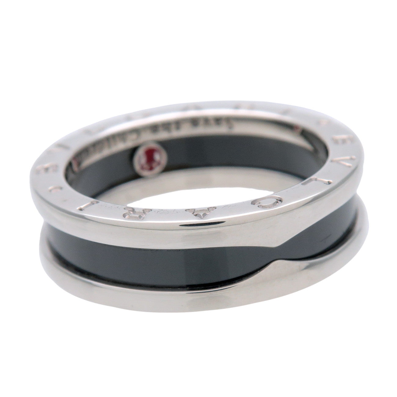 BVLGARI B-Zero1 Save the Children Ring SV925 Silver Black #58 US8