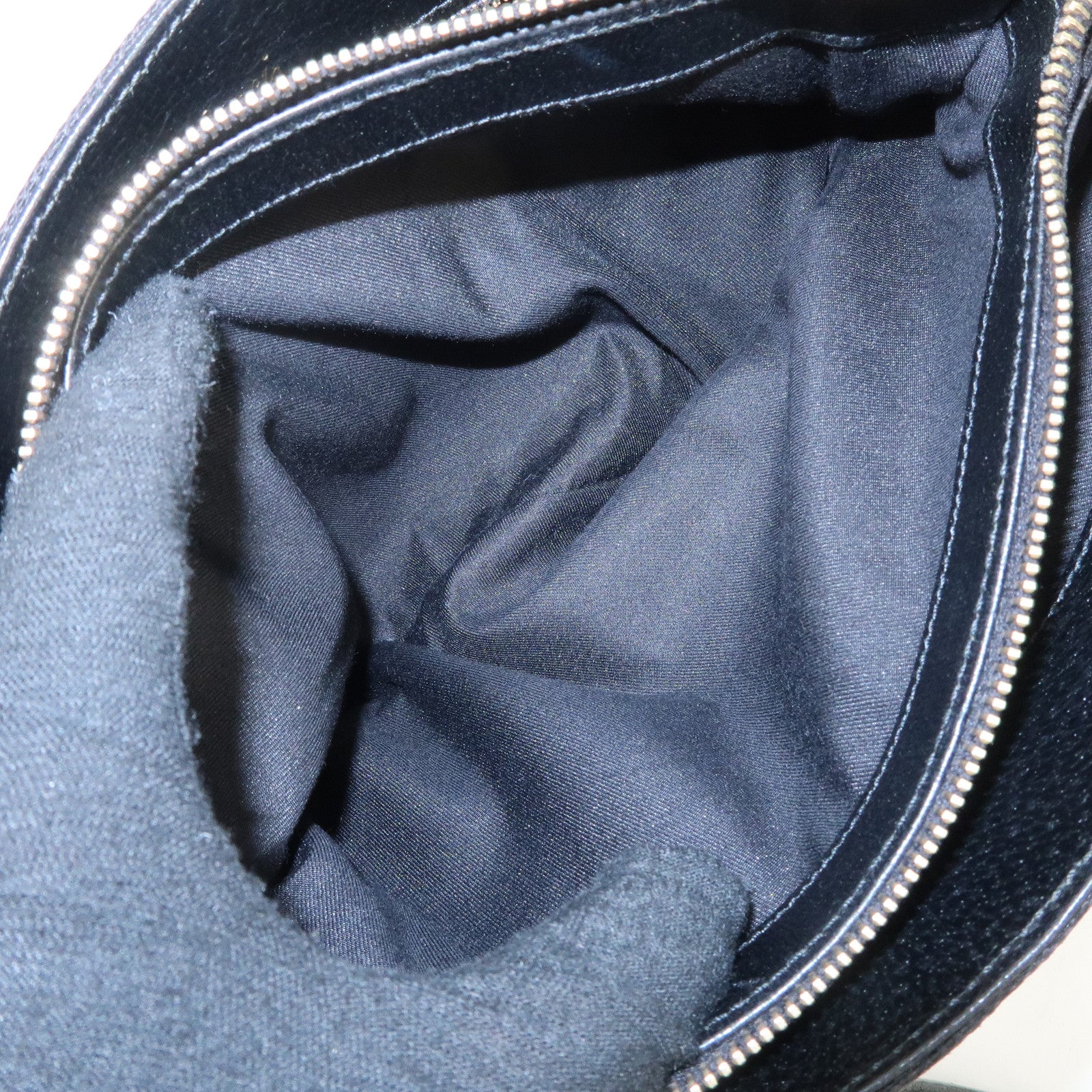 GUCCI Sherry Canvas Leather Tote Bag Hand Bag Black 131324 Used