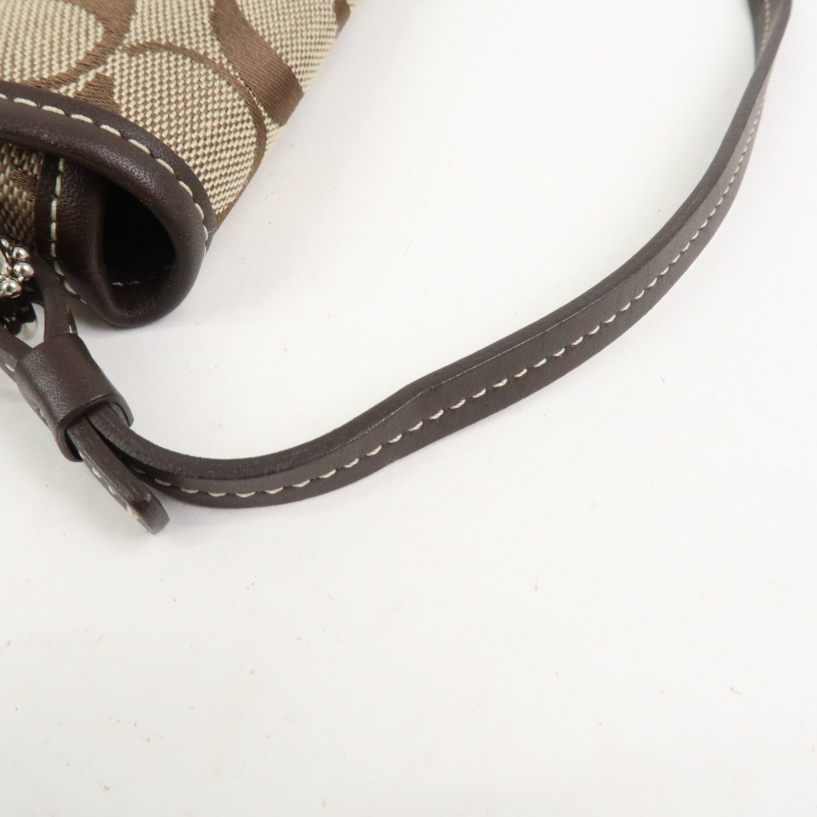 COACH Signature Canvas Leather Shoulder Bag Hand Bag Brown