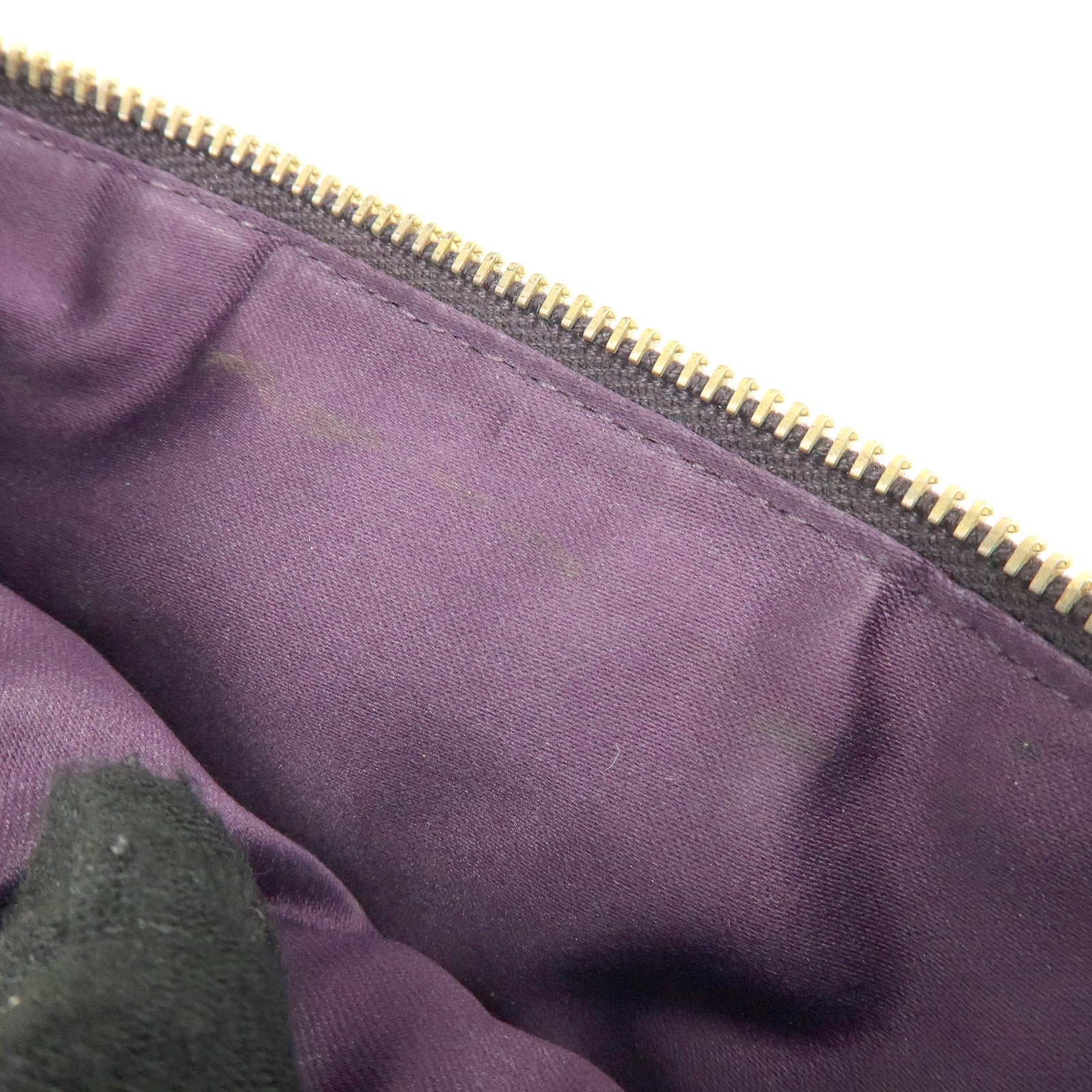 MIU MIU Matelasse Gathered Leather Hand Bag Brown