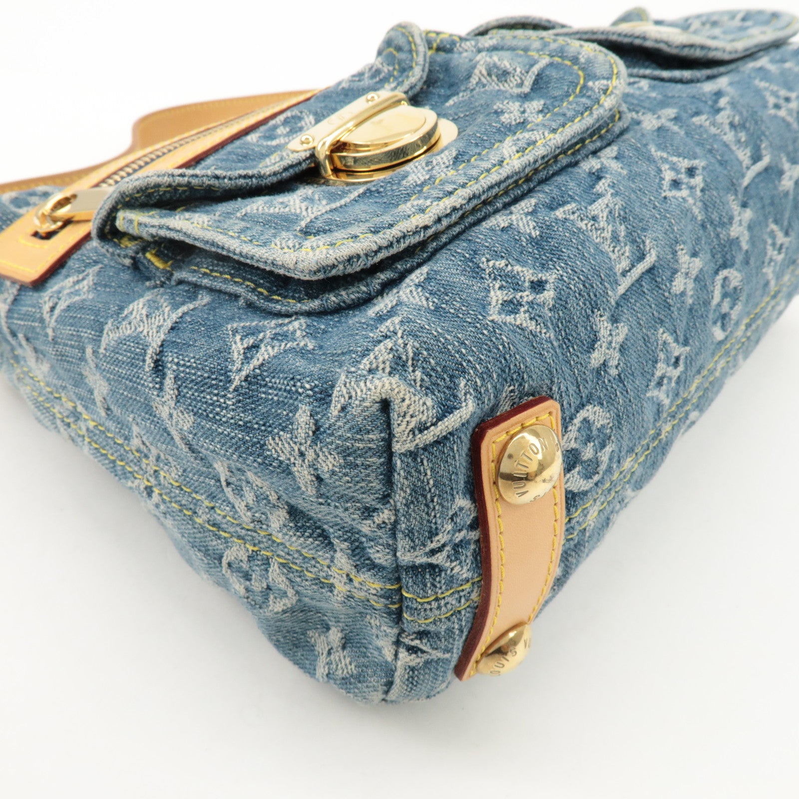 Louis Vuitton Monogram Denim Baggy PM 2Way Bag Shoulder Bag M95049 Used