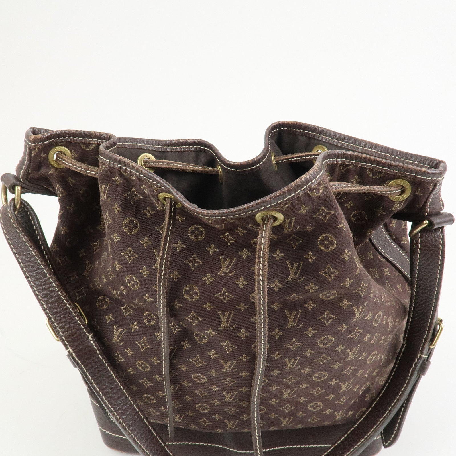 Louis Vuitton Monogram Mini Lin Noe Shoulder Bag Ebene M95229