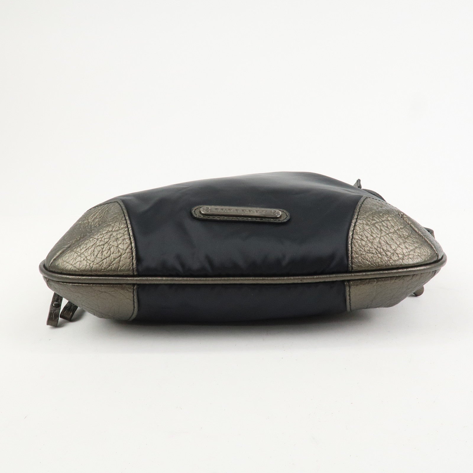 BURBERRY Logo Nylon Leather Shoulder Bag Crossbody Black