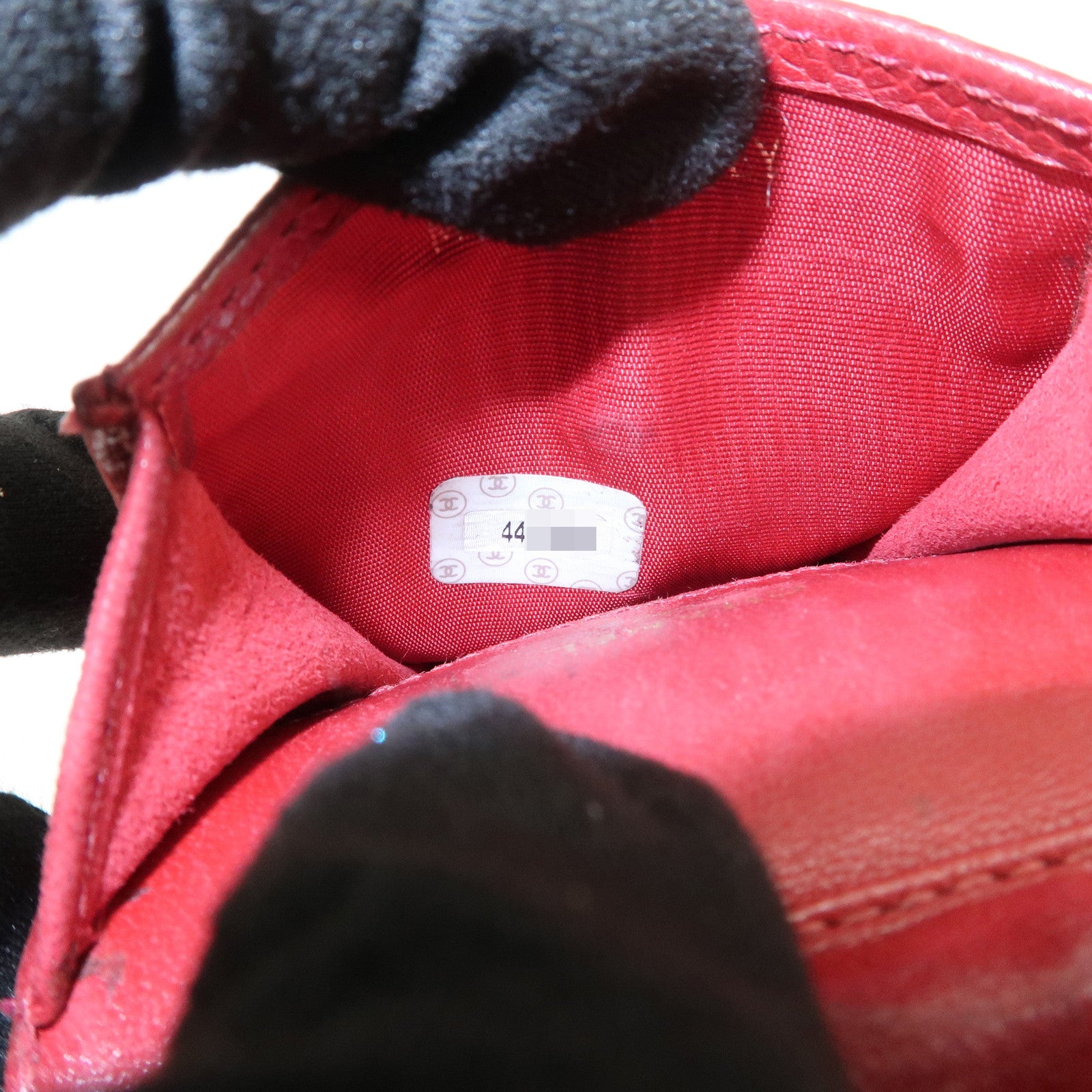 CHANEL COCO Mark Caviarskin Chain Shoulder Bag Pouch Red