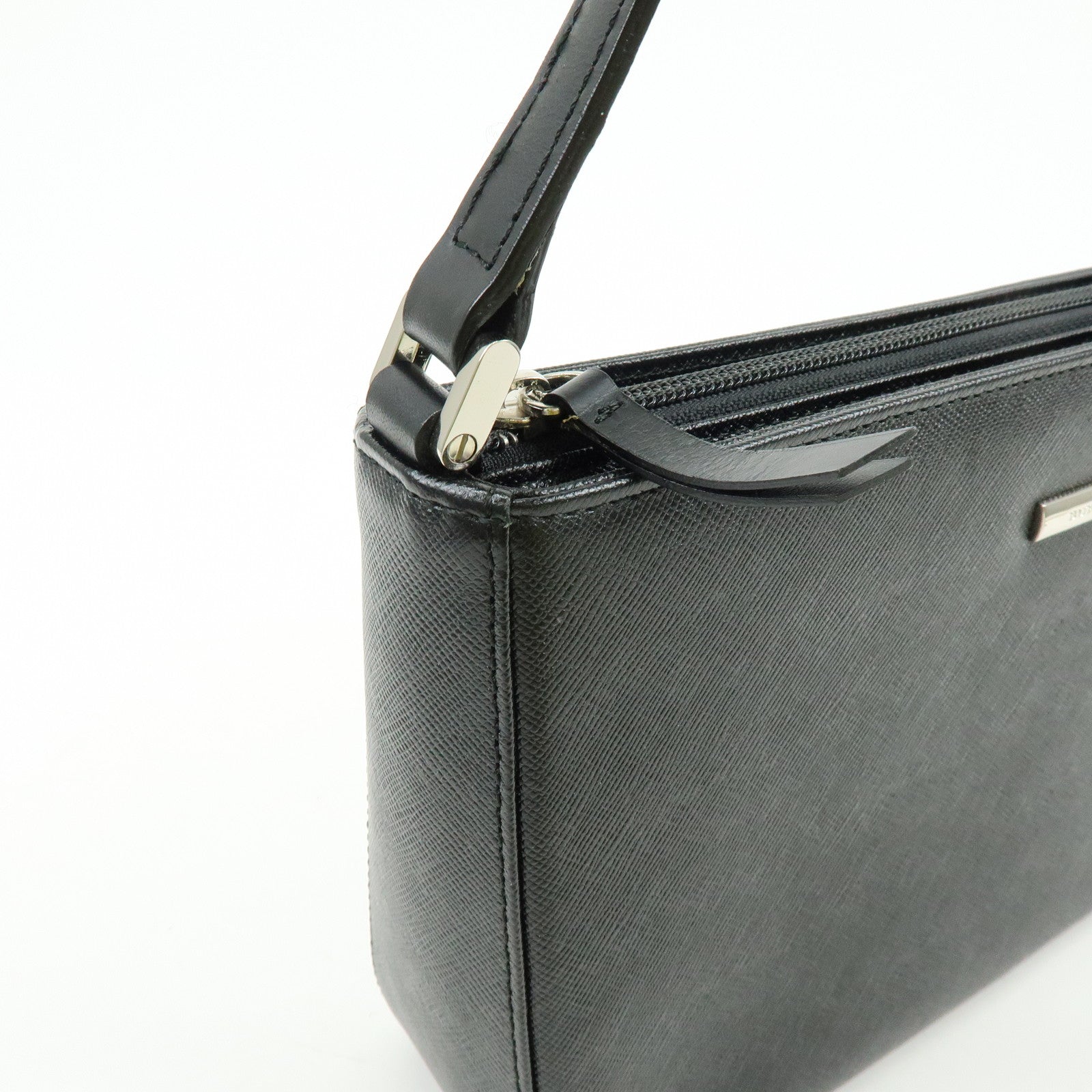 BURBERRY Leather Hand Bag Nova Plaid Black