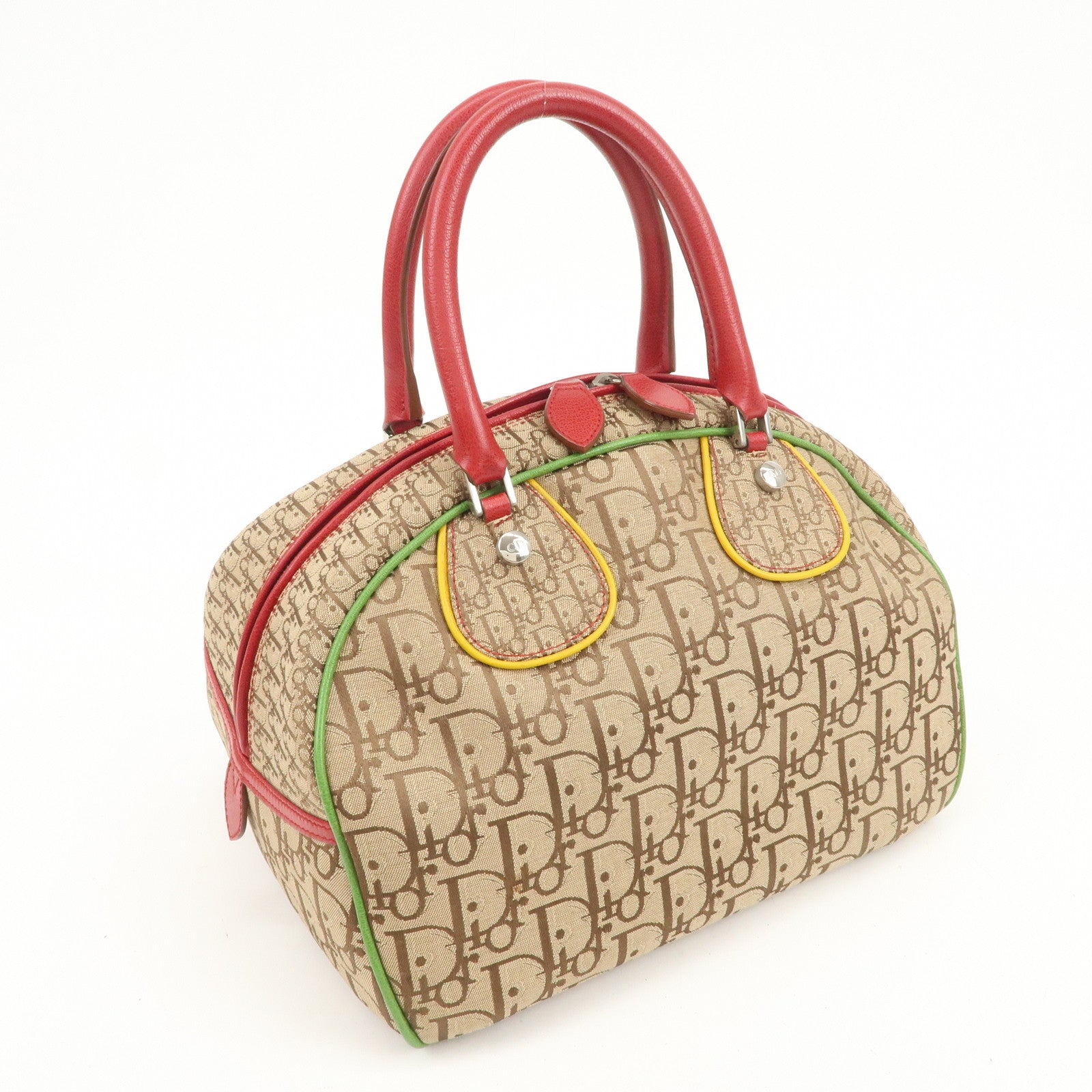 Christian Dior Rasta Trotter Canvas Leather Boston Bag Hand Bag