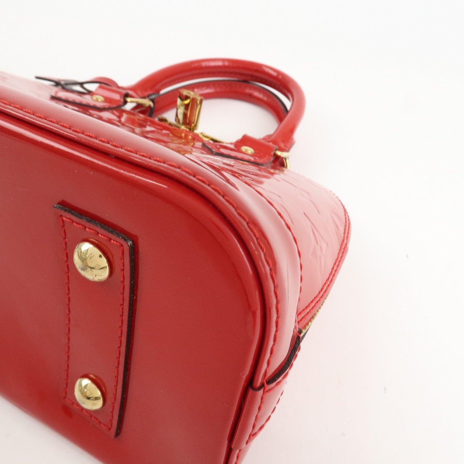 Louis Vuitton Monogram Vernis Alma BB 2Way Hand Bag Cerise M90174 Used