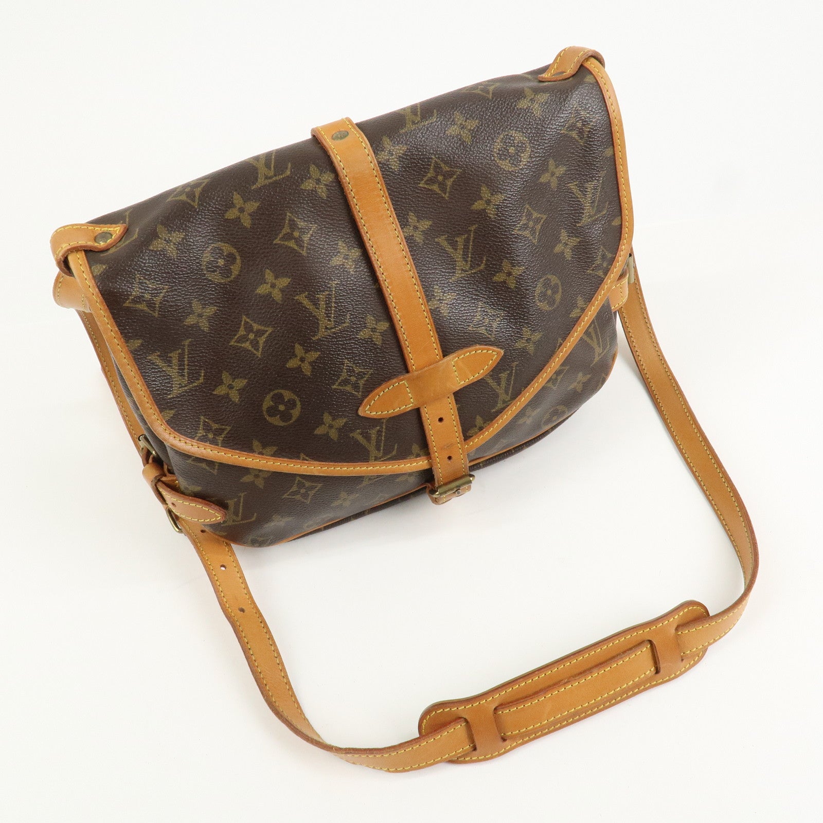 Louis Vuitton Monogram Saumur 30 Shoulder Bag Brown M42256