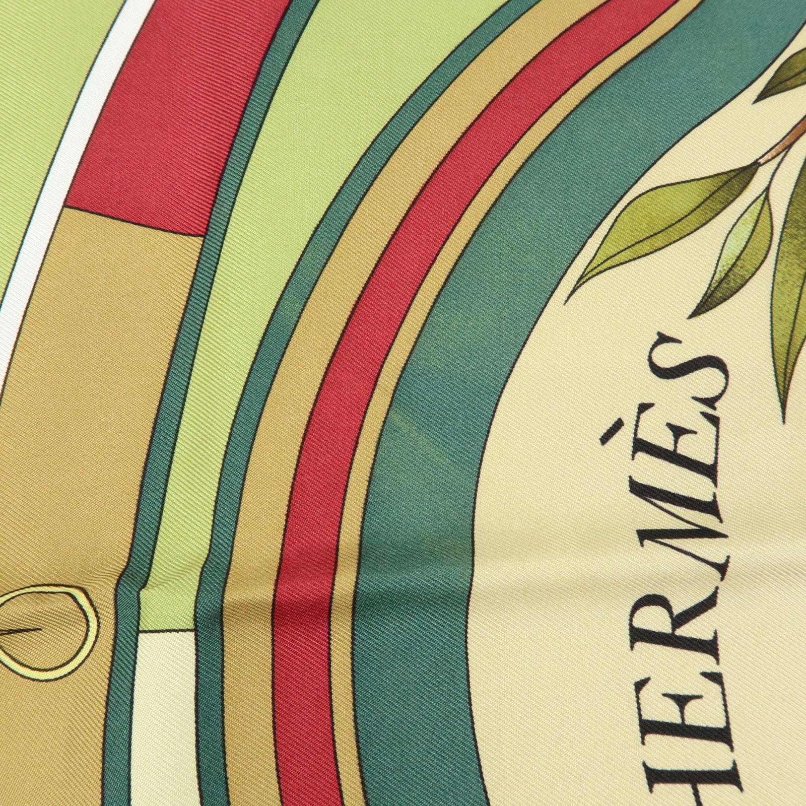 HERMES Carre90 Silk100% Scarf Parmi les fleurs je compte les heures