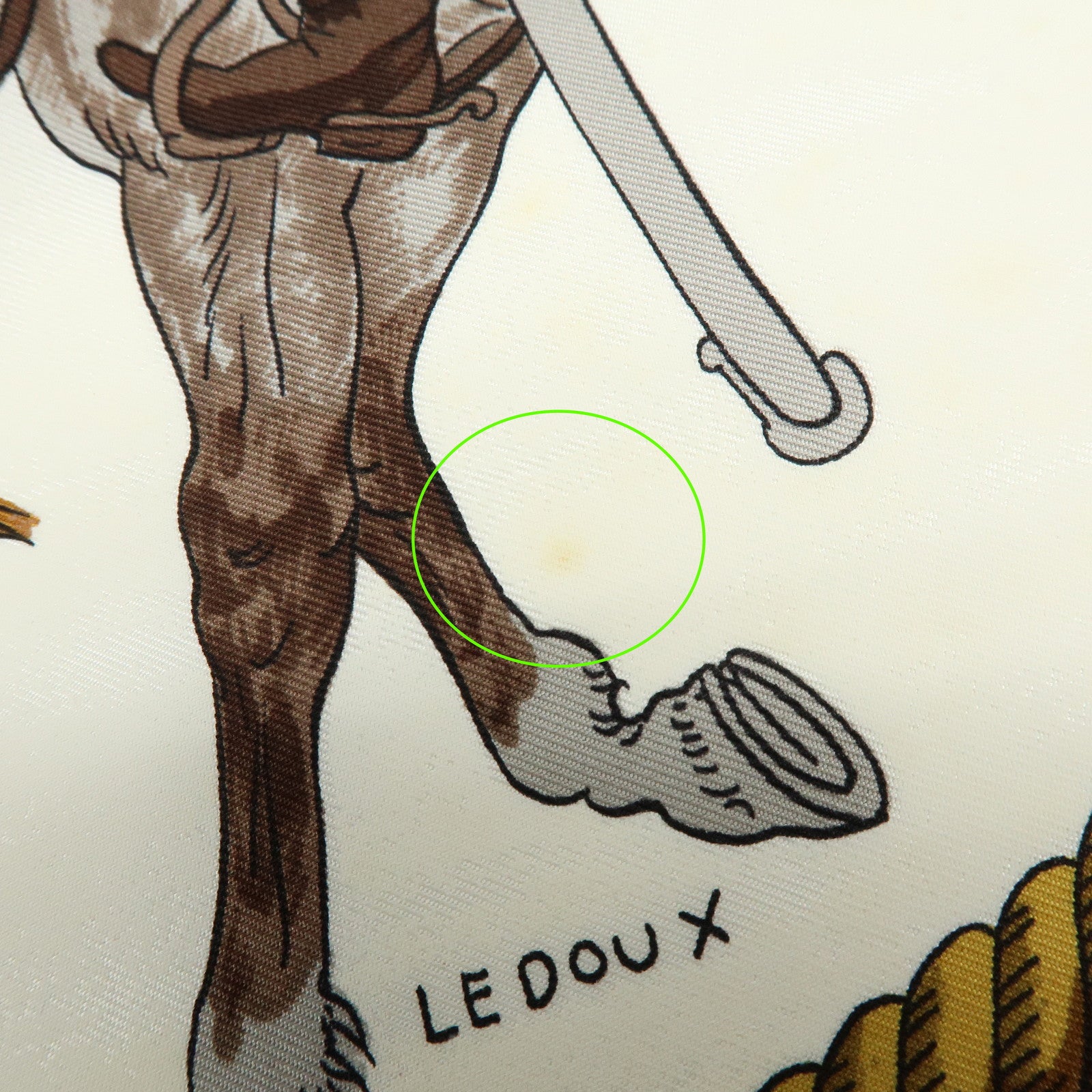 HERMES Carre 90 Silk 100% Scarf MARINE ET CAVALERIE Brown