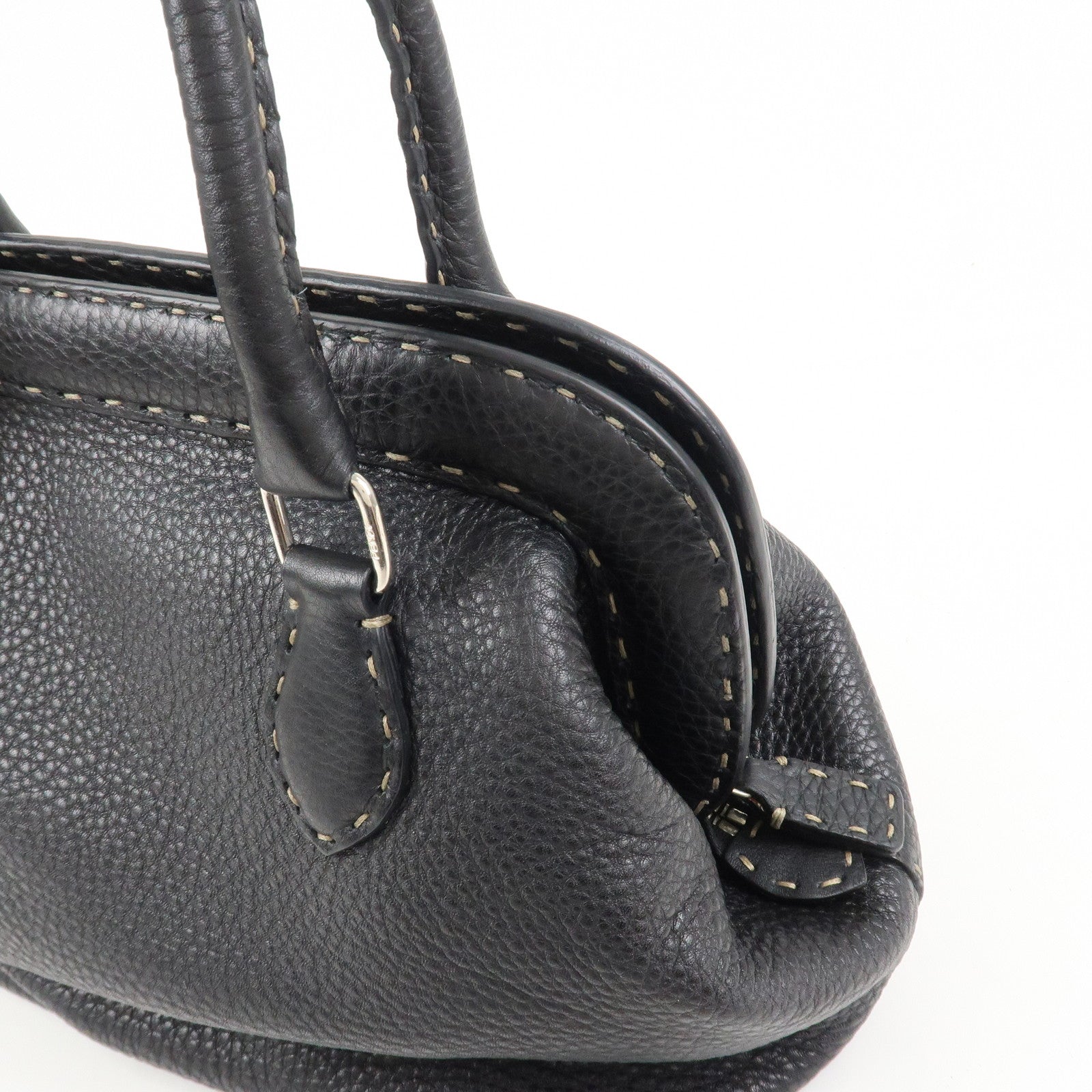 FENDI Seleria Doctor's Bag Hand Bag Black 8BN075