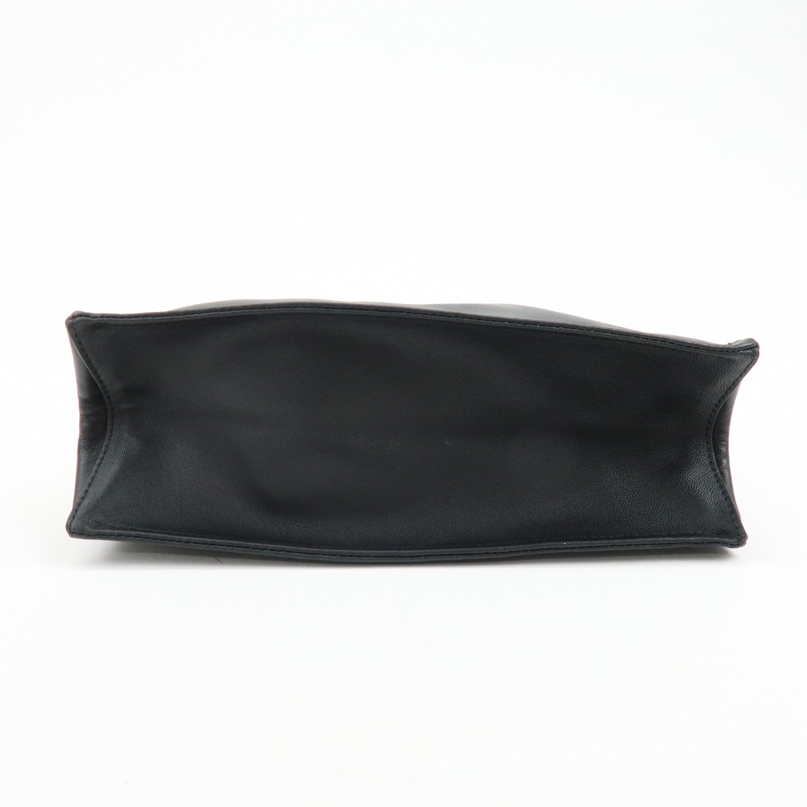 THE ROW To Go Tote Large Lamb Skin Leather Tote Shoulder Bag Black