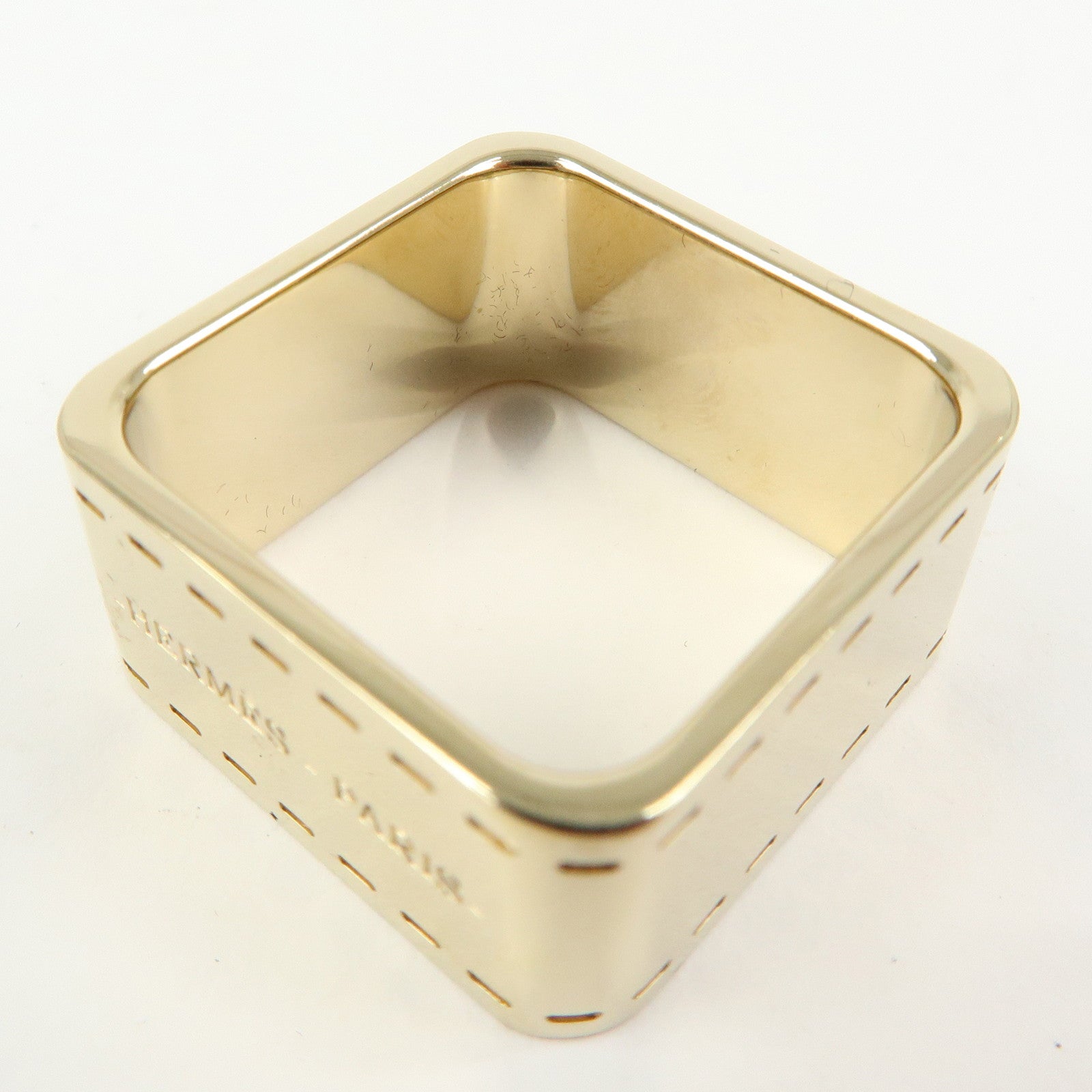 HERMES Bolduc Metal Scarf Ring Gold