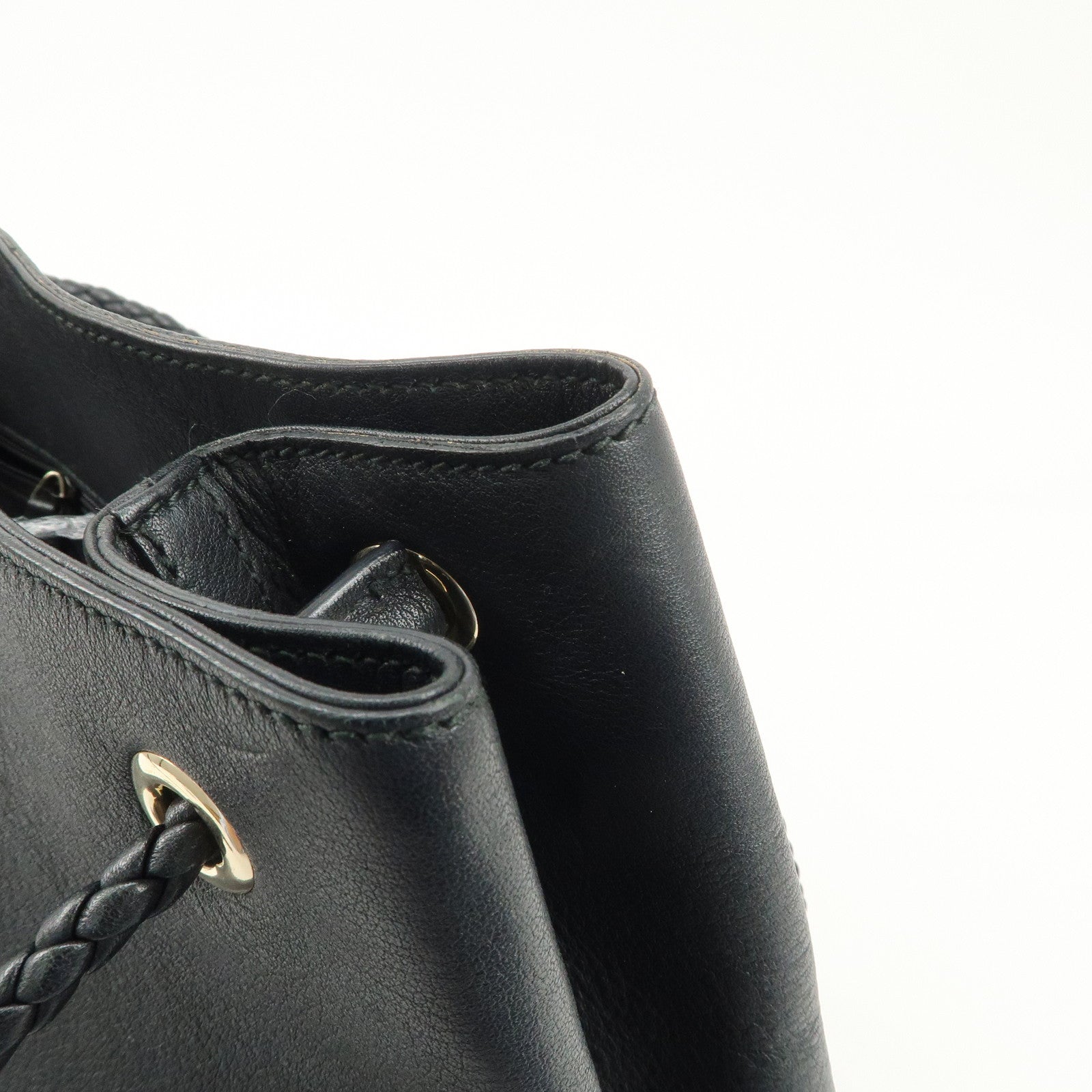 GUCCI Leather Tote Bag Shoulder Bag Black 419689 Used