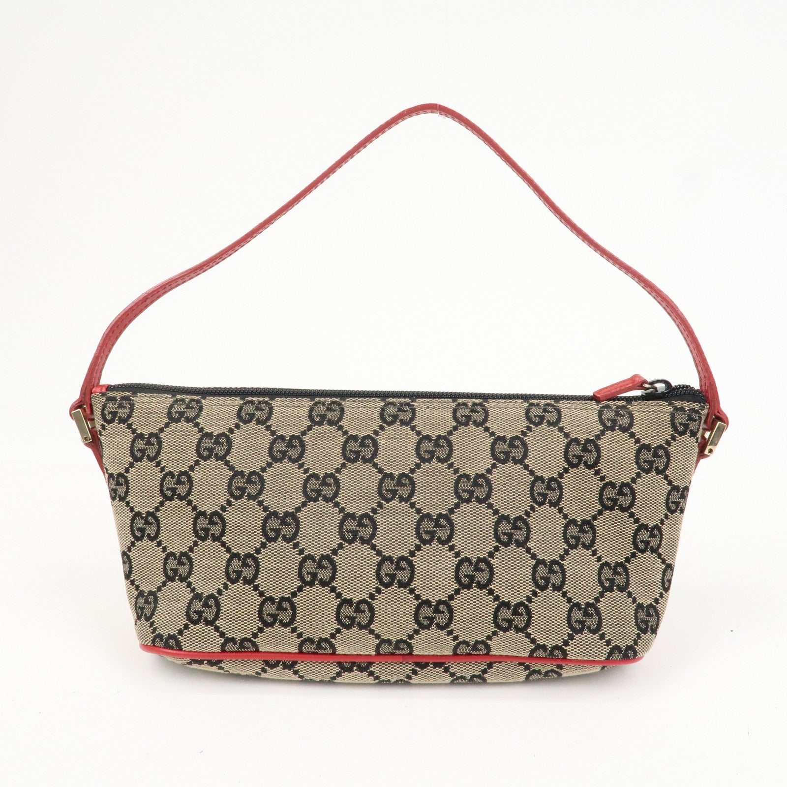 GUCCI GG Canvas Leather Accessory Pouch Hand Bag 039.1103