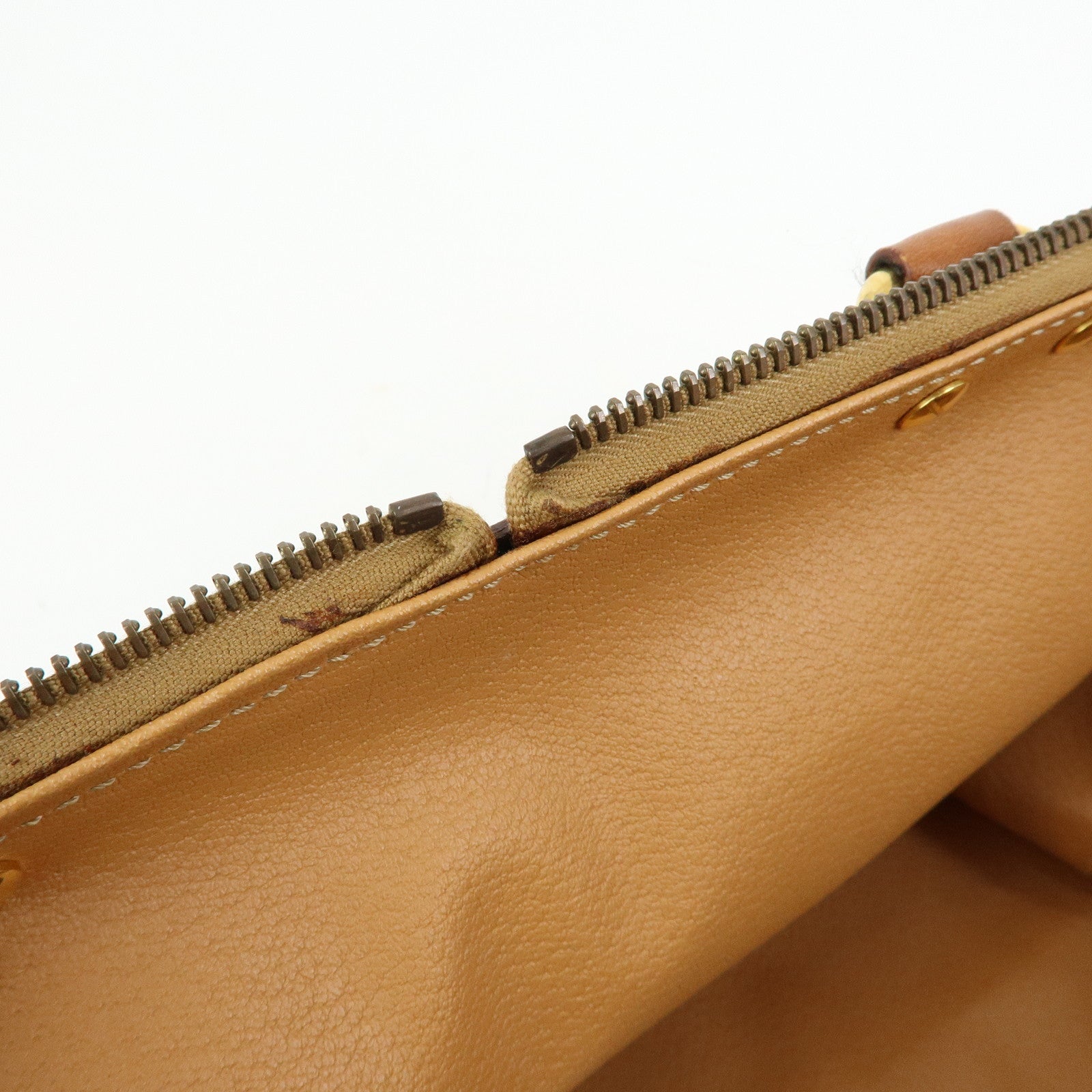 CELINE Macadam PVC Leather 2WAY Bag Boston Bag Shoulder Bag Brown