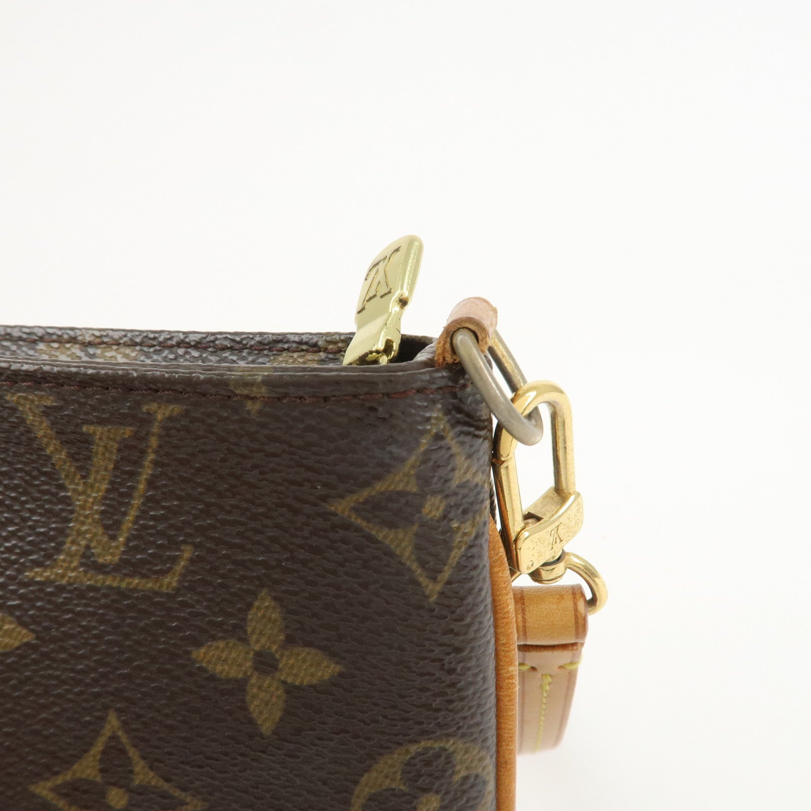 Louis Vuitton Monogram Partition Pouch Wristlet Bag Brown M51901