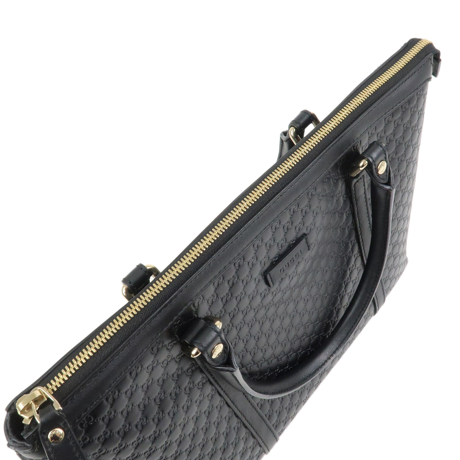 GUCCI Micro Guccissima Leather 2Way Hand Shoulder Bag Black 449659