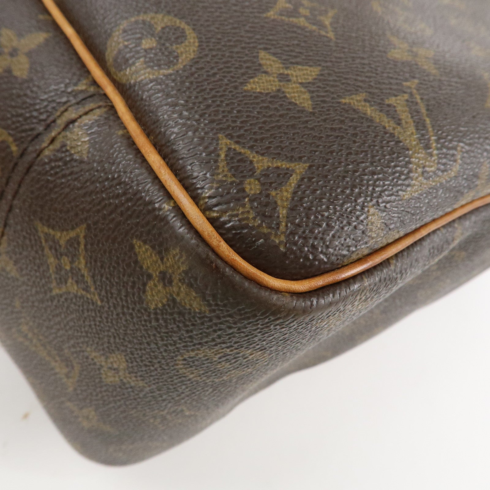 Louis Vuitton Monogram Deauville Hand Bag Brown M47270 Used
