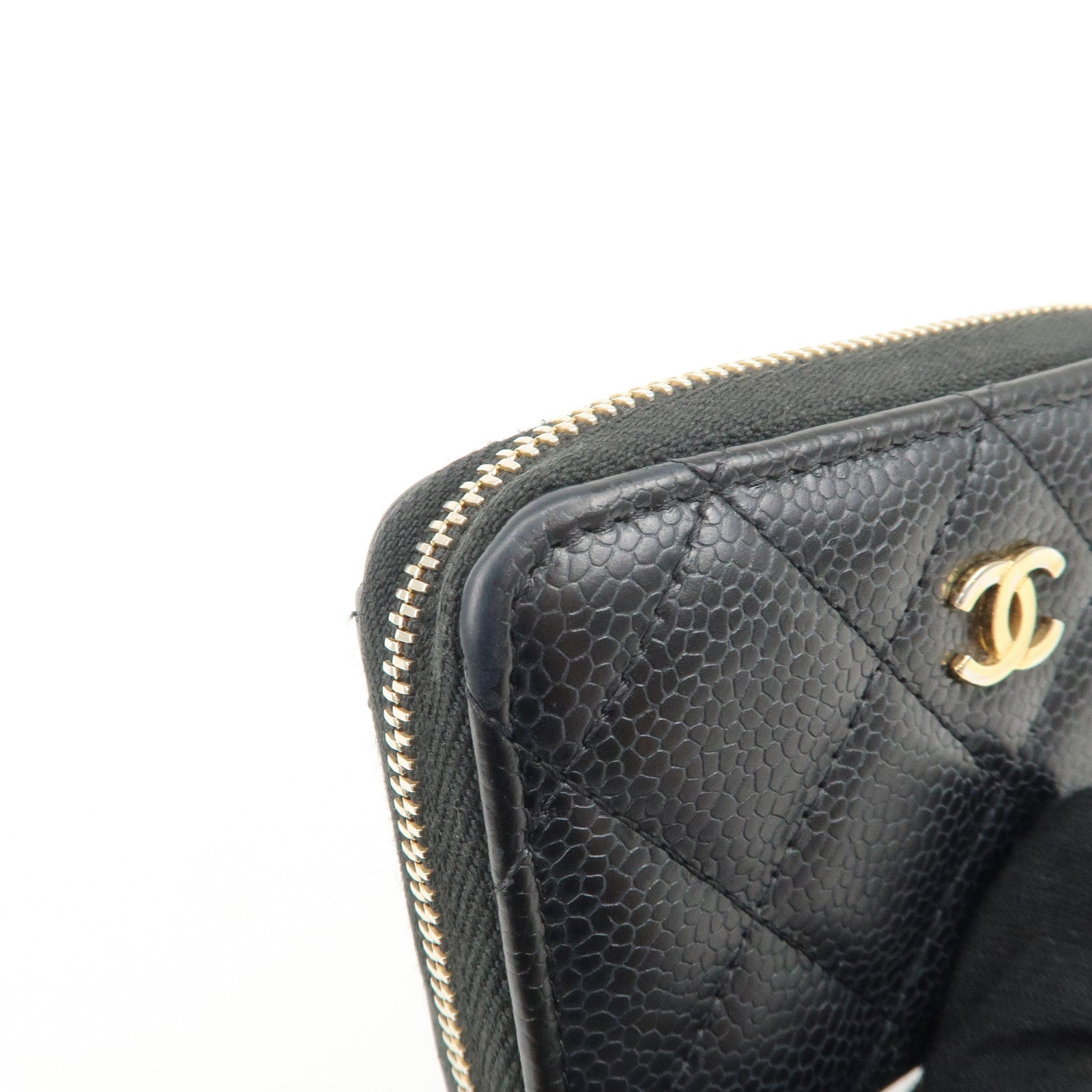 CHANEL Matelasse Timeless Classic Caviarskin Zippy Coin Case AP0216 Used