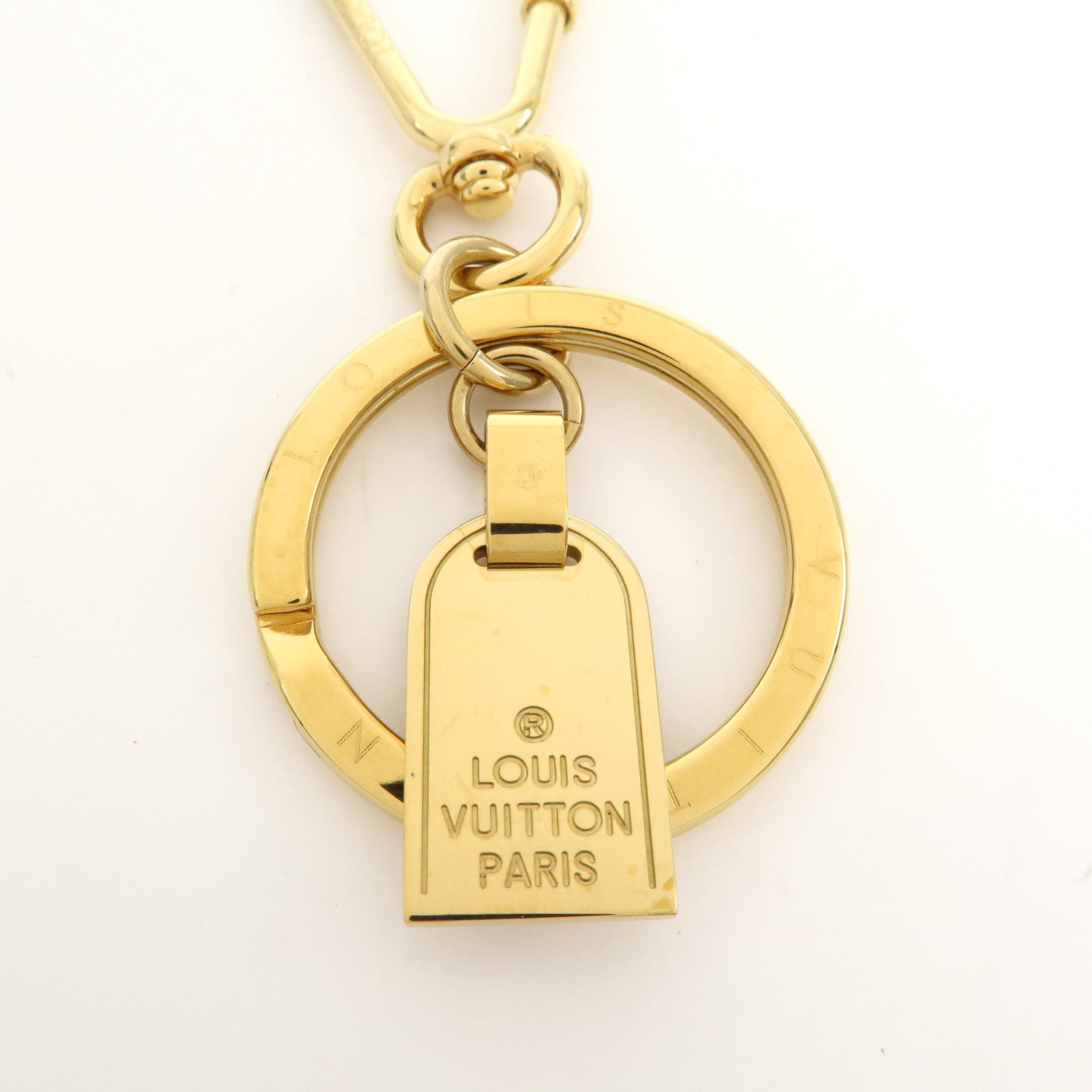 Louis Vuitton Porte Cles Mini Travel Charm Key Chain Gold M65996